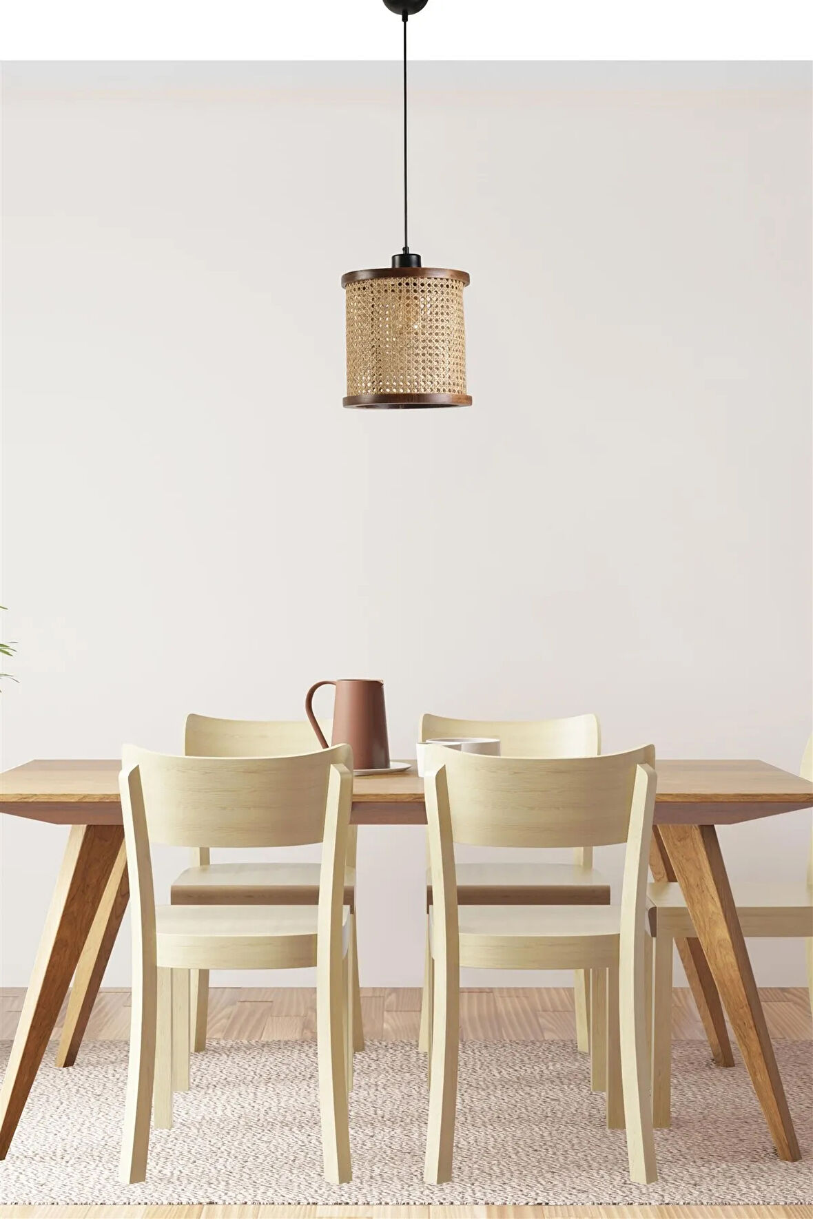 GİZEM ORTA TEKLİ CEVİZ RATTAN SARKIT