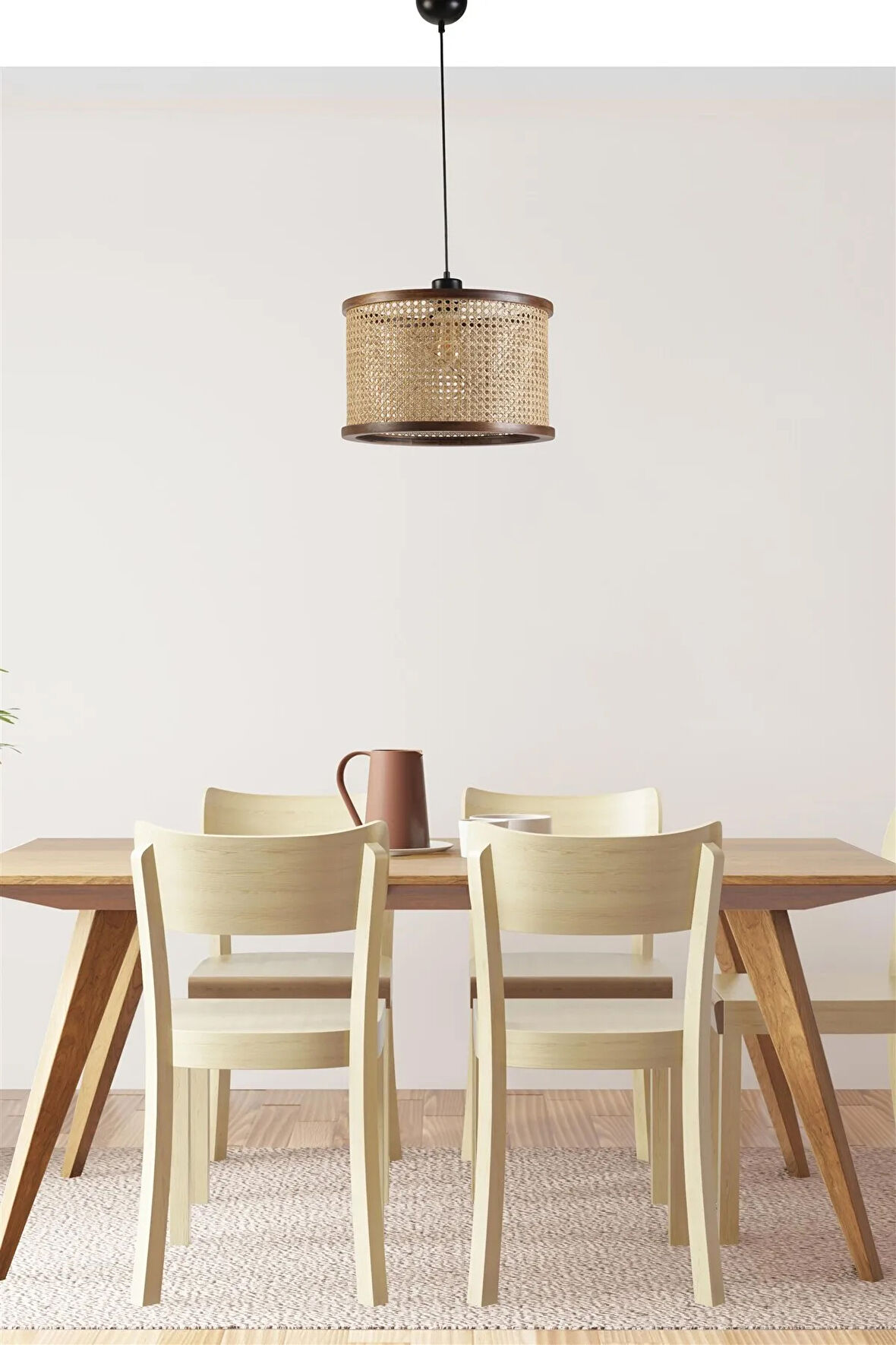 GİZEM BÜYÜK TEKLİ CEVİZ RATTAN SARKIT