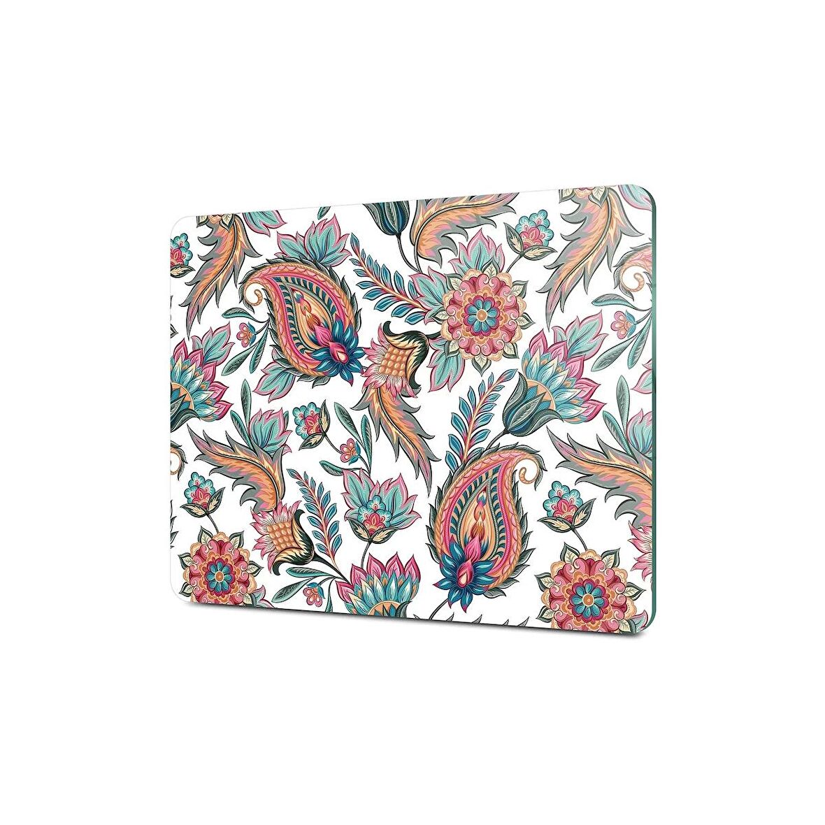 Decovetro Cam Kesme Tahtası Karışık Çini Çiçek Desenli 20x30 Cm