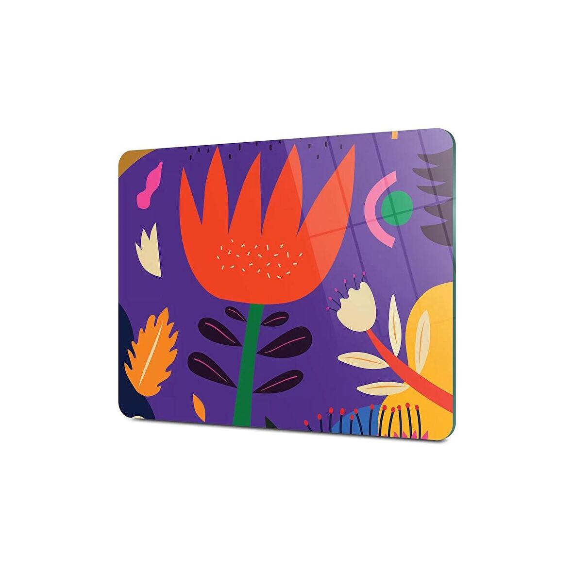 Decovetro Cam Kesme Tahtası Mor Lale Desenli 30x40 Cm