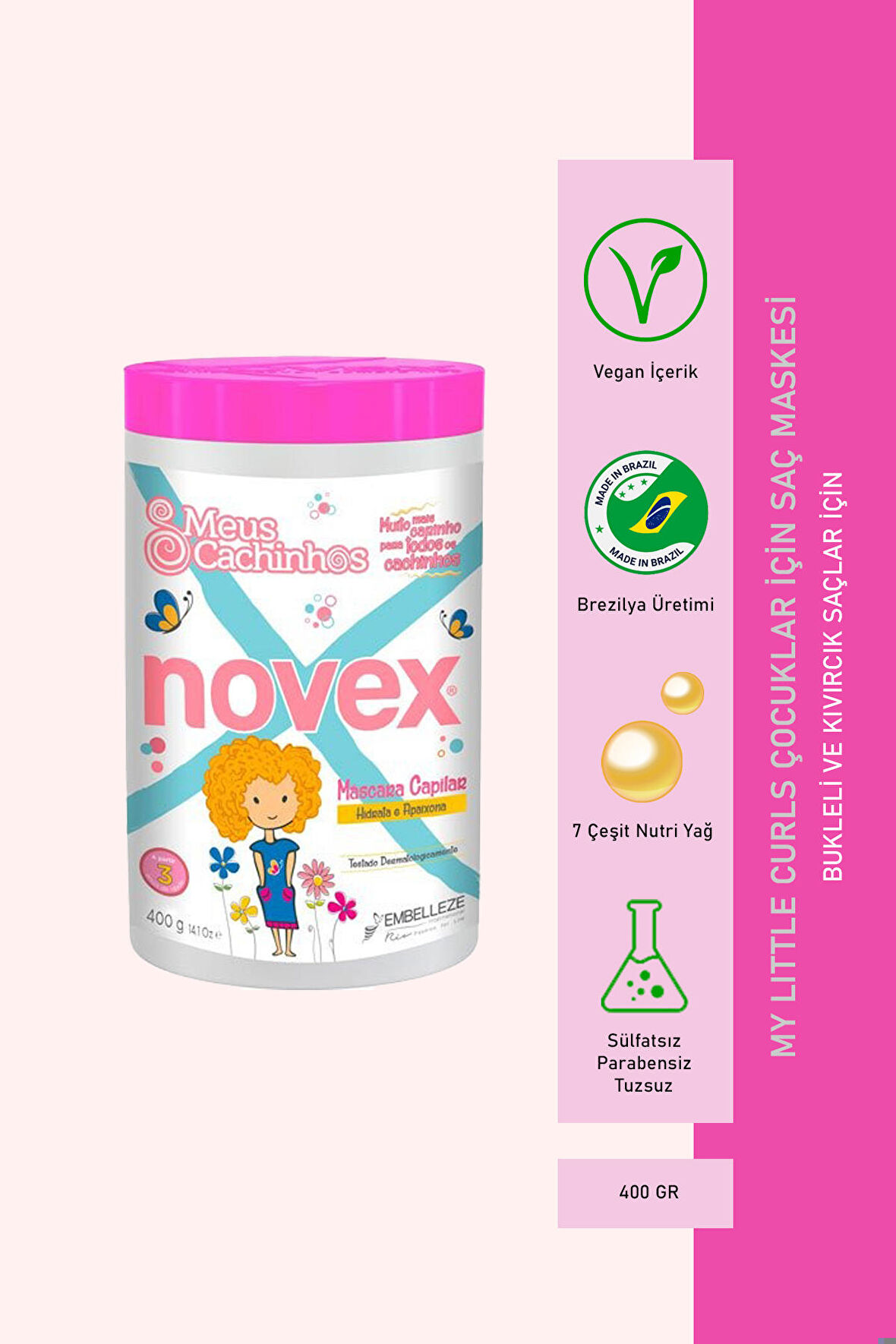 Novex My Little Curls Çocuklar İçin Bukle Belirginleştirici Saç Maskesi 400g