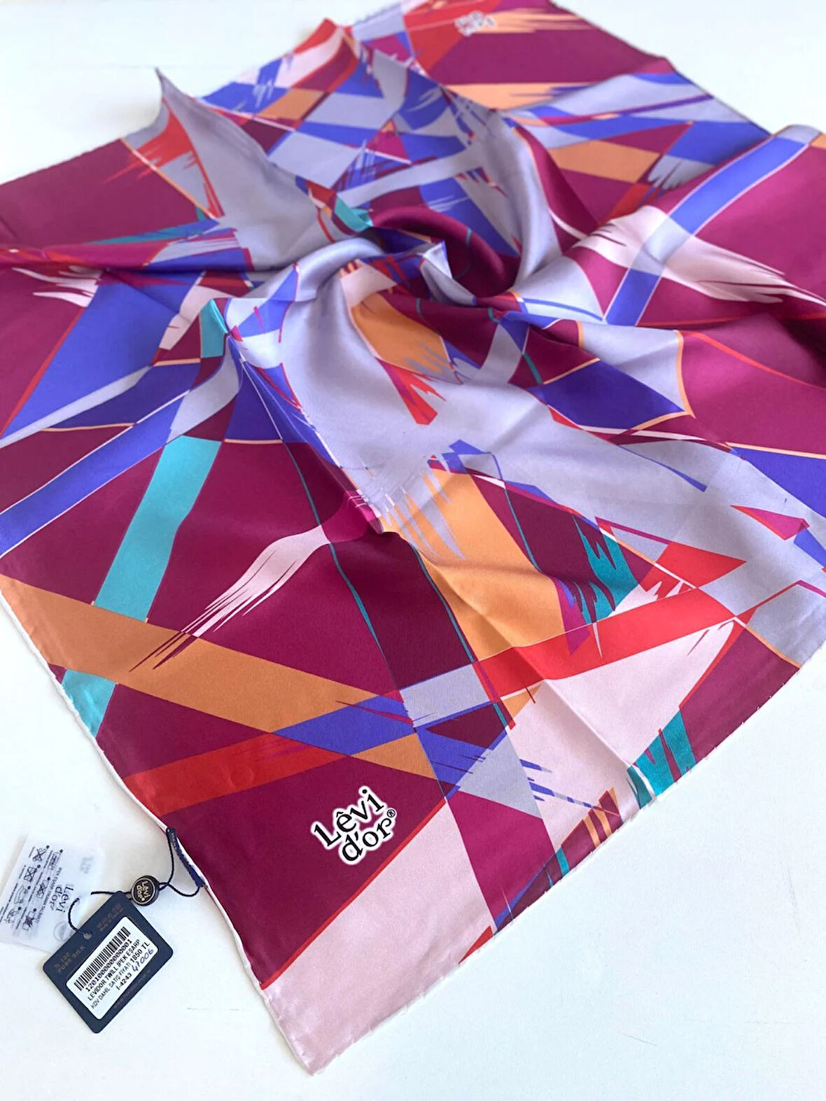 Levidor Tivil İpek Eşarp 47006 Pudra Karışık Desen