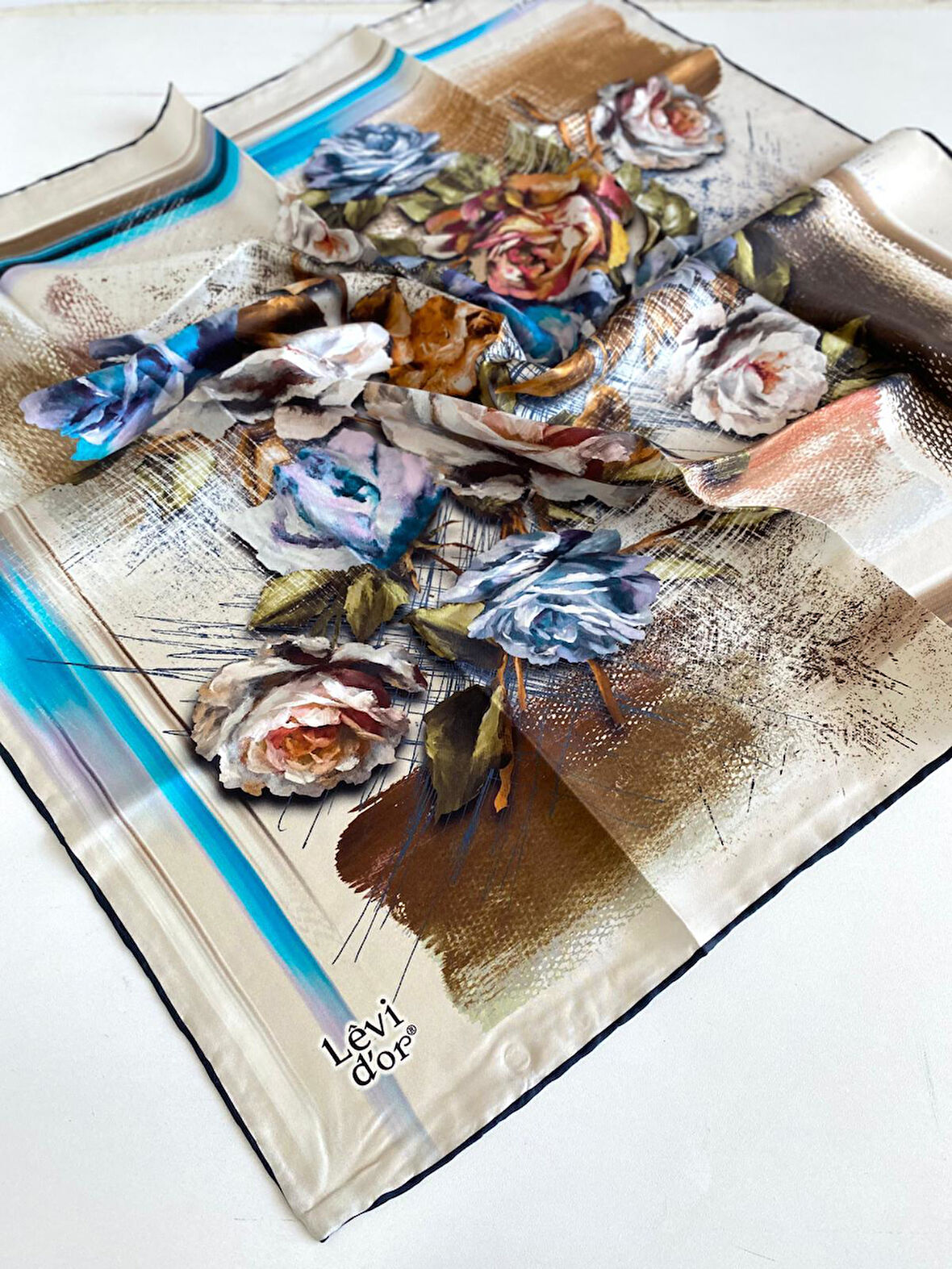 Levidor Tivil İpek Eşarp 46961 Krem Karışık Desen