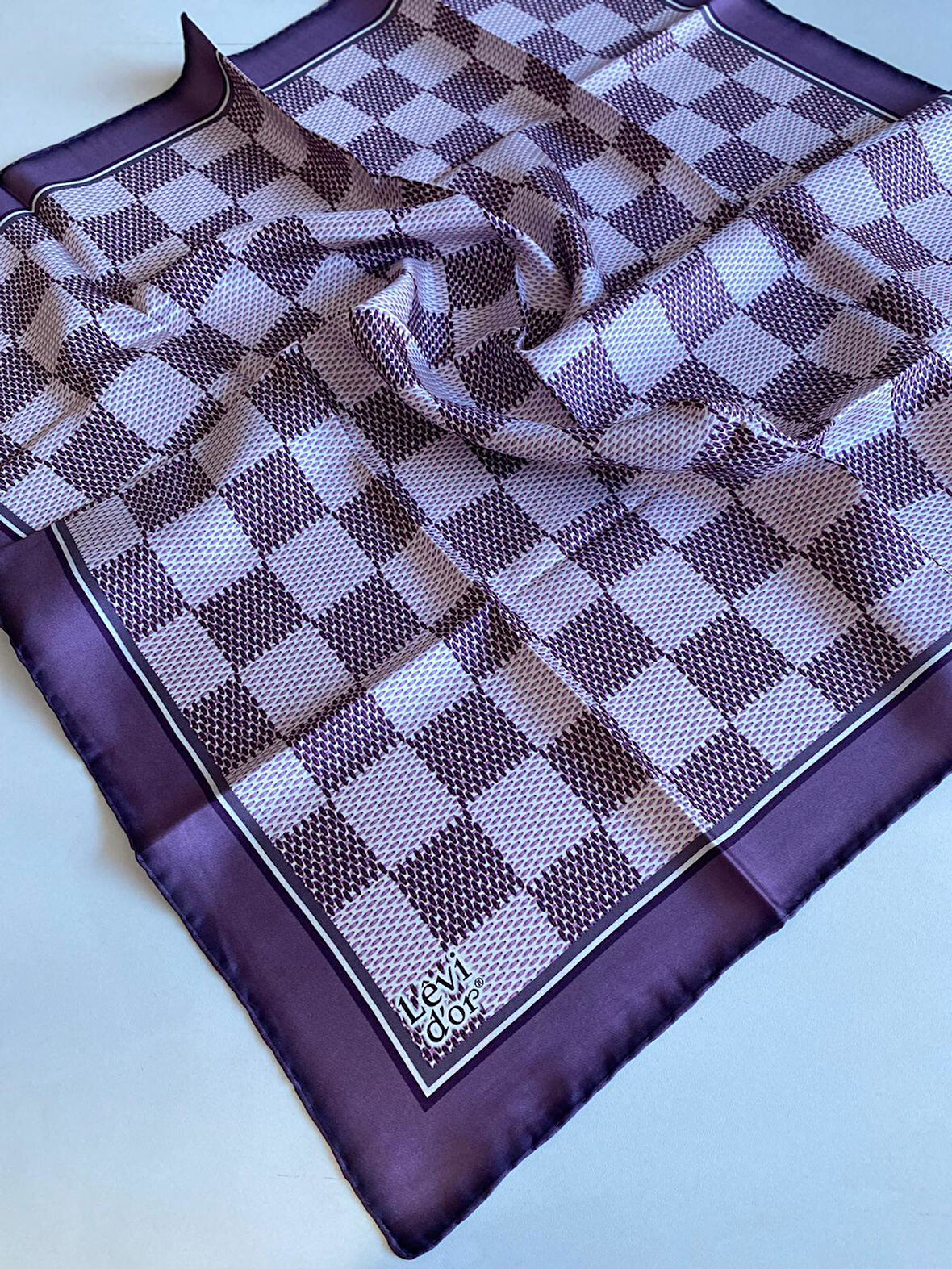 Levidor Tivil İpek Eşarp 39236 Mor Karışık Desen