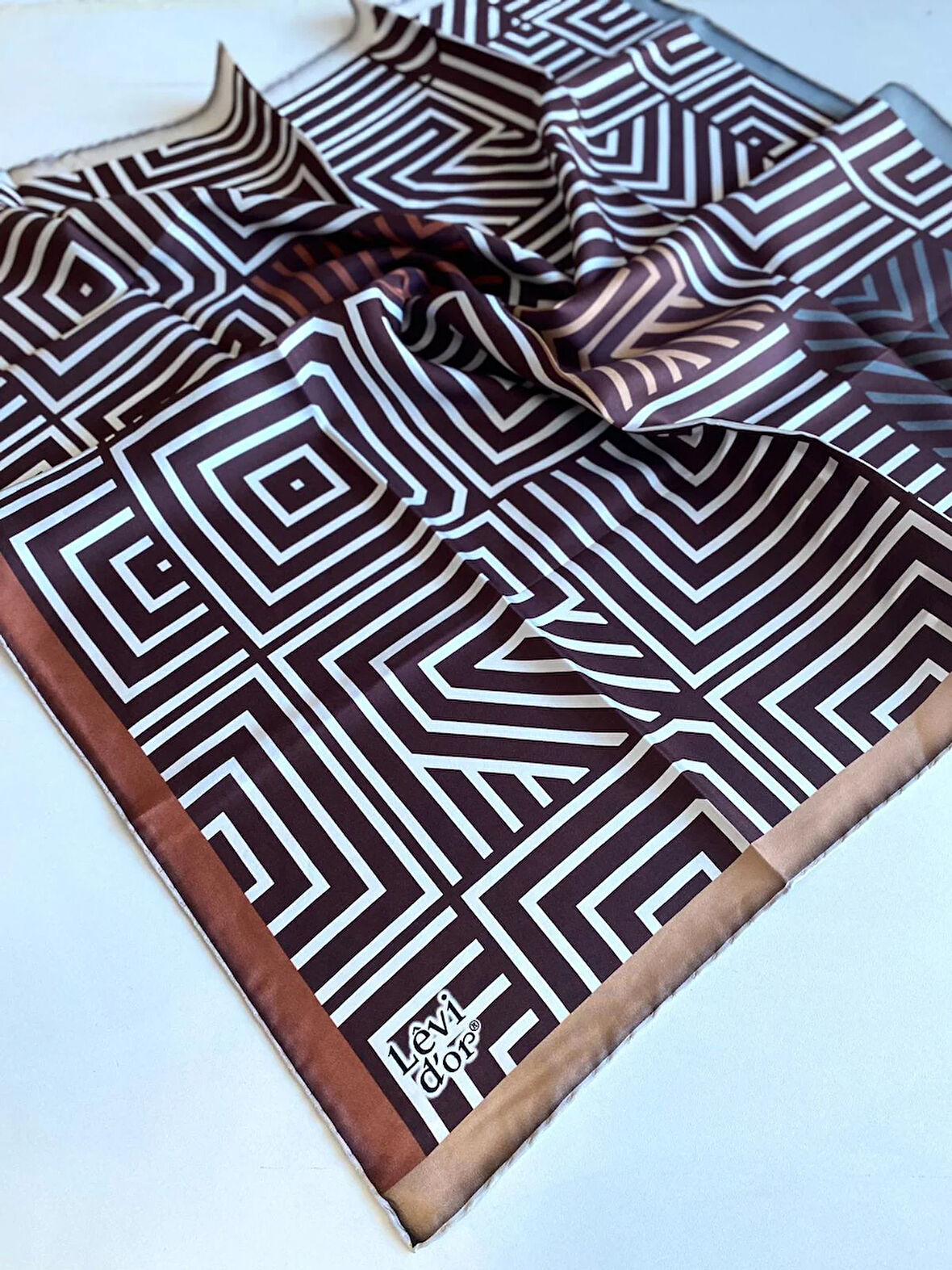 Levidor Tivil İpek Eşarp 40119 Bordo Karışık Desen