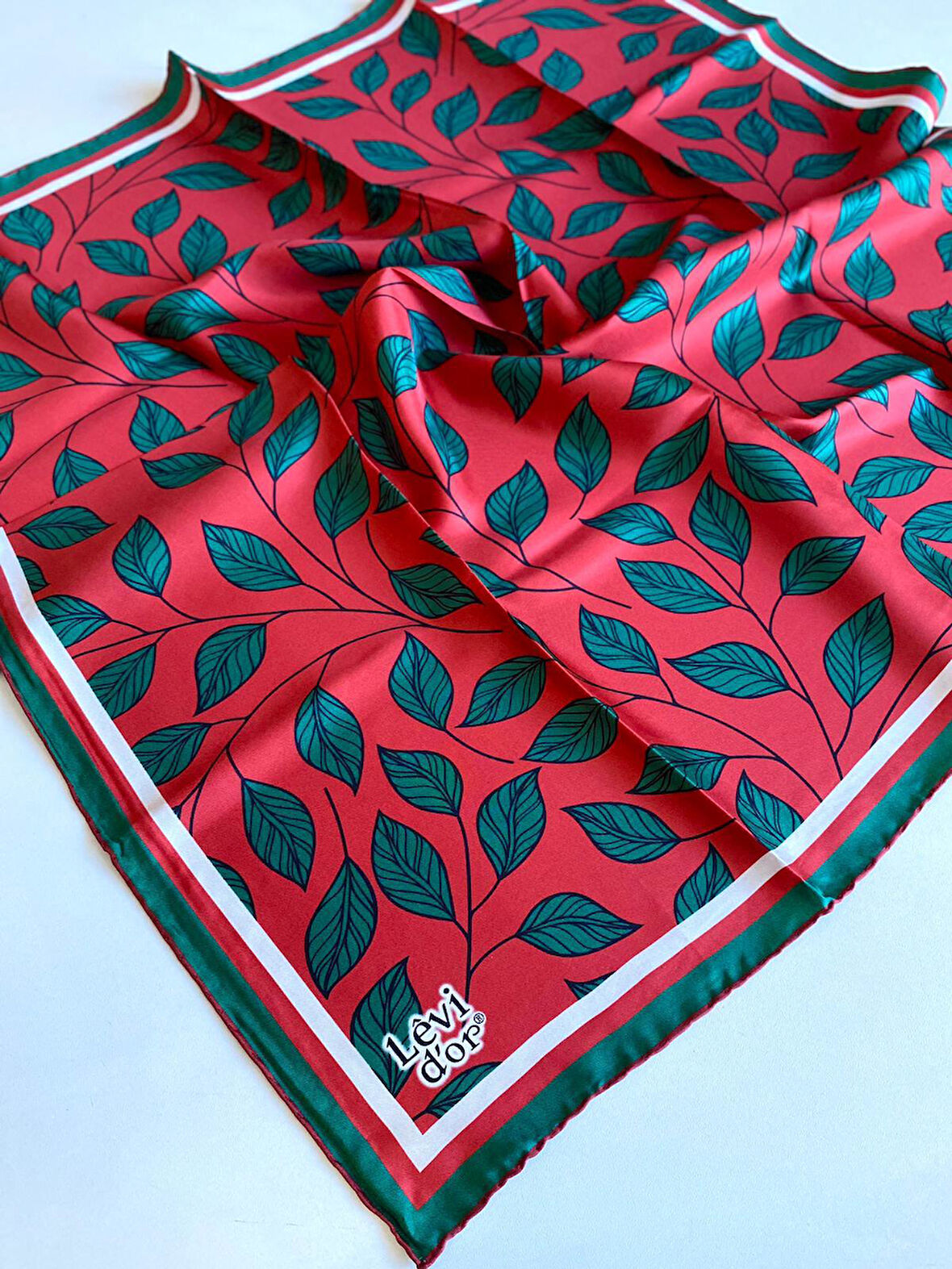 Levidor Tivil İpek Eşarp 40125 Kırmızı Karışık Desen