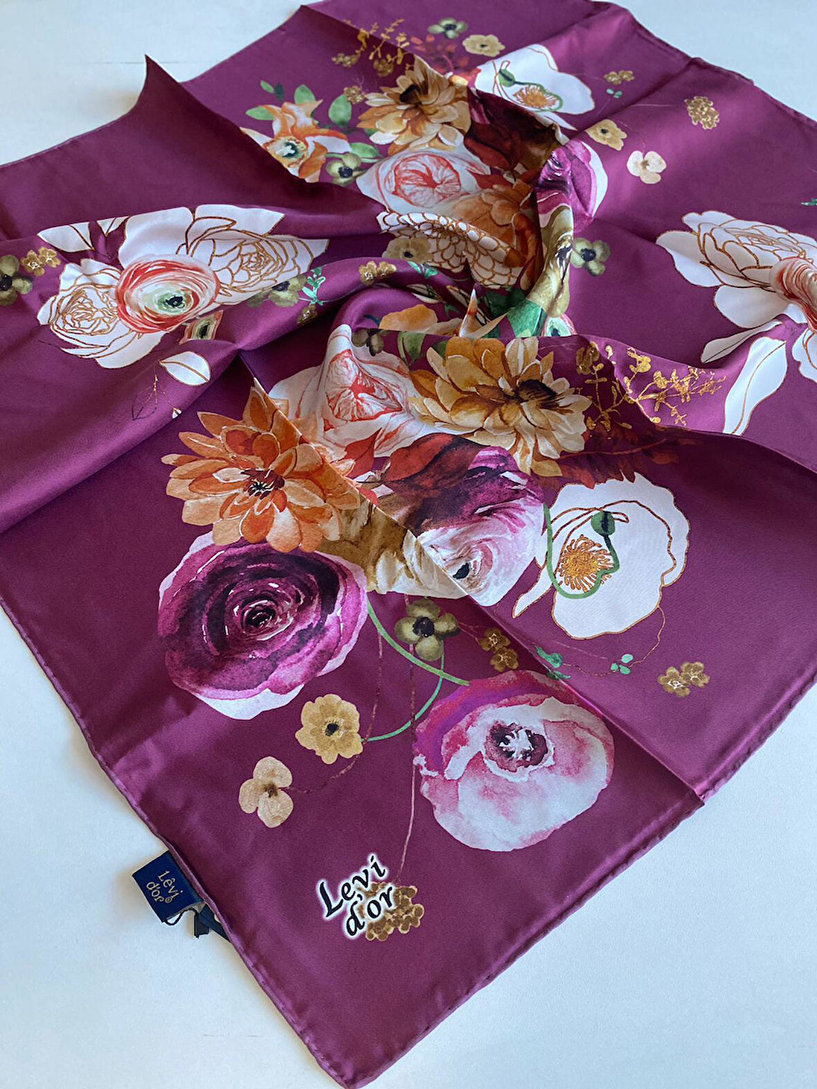 Levidor Tivil İpek Eşarp 40154 Pembe Karışık Desen