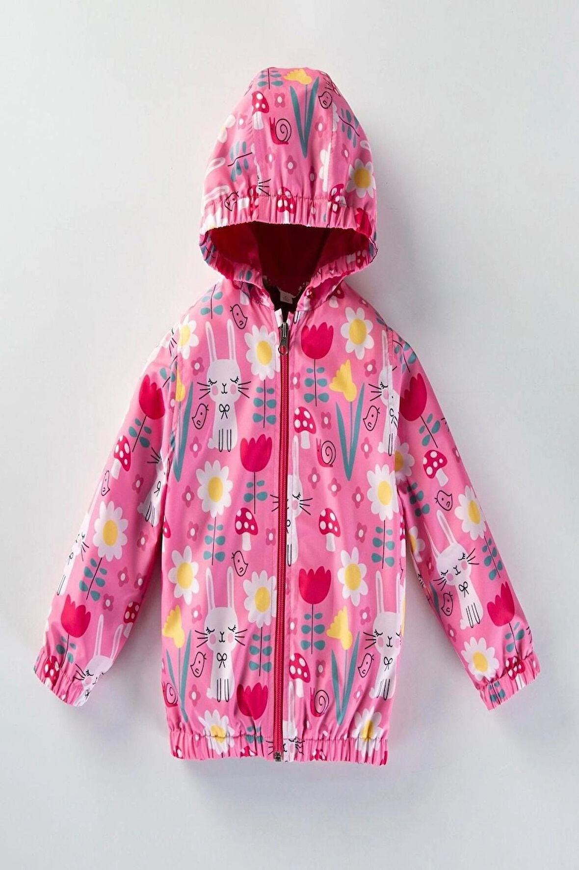 KIZ ÇOCUK KAPÜŞON DETAYLI YAĞMURLUK - RÜZGARLIK 