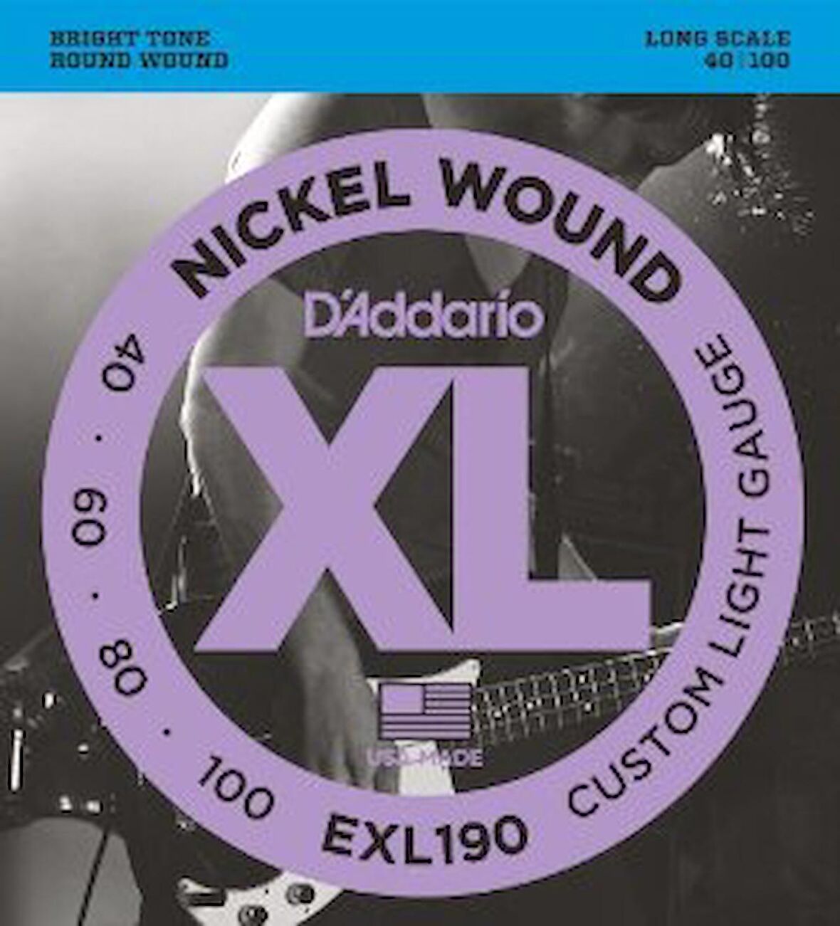 D'Addario EXL190 Bas Gitar Tel Seti 40-100