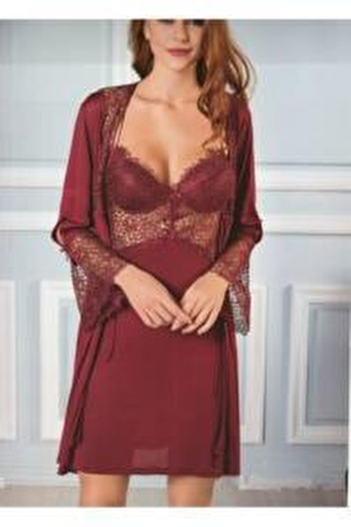 Pierre Cardin 5625 Bordo  Penye 6 Lı Bayan Çeyiz Seti