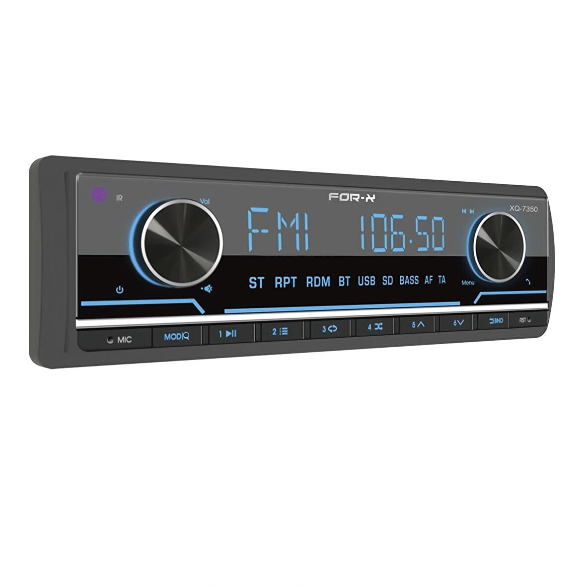 For-X X-7350-FM-USB-MP3-BT5.1-4X60W-3 ANFİ ÇIKIŞLI-APP KONTROL-SESLİ KOMUTLU OTO TEYP