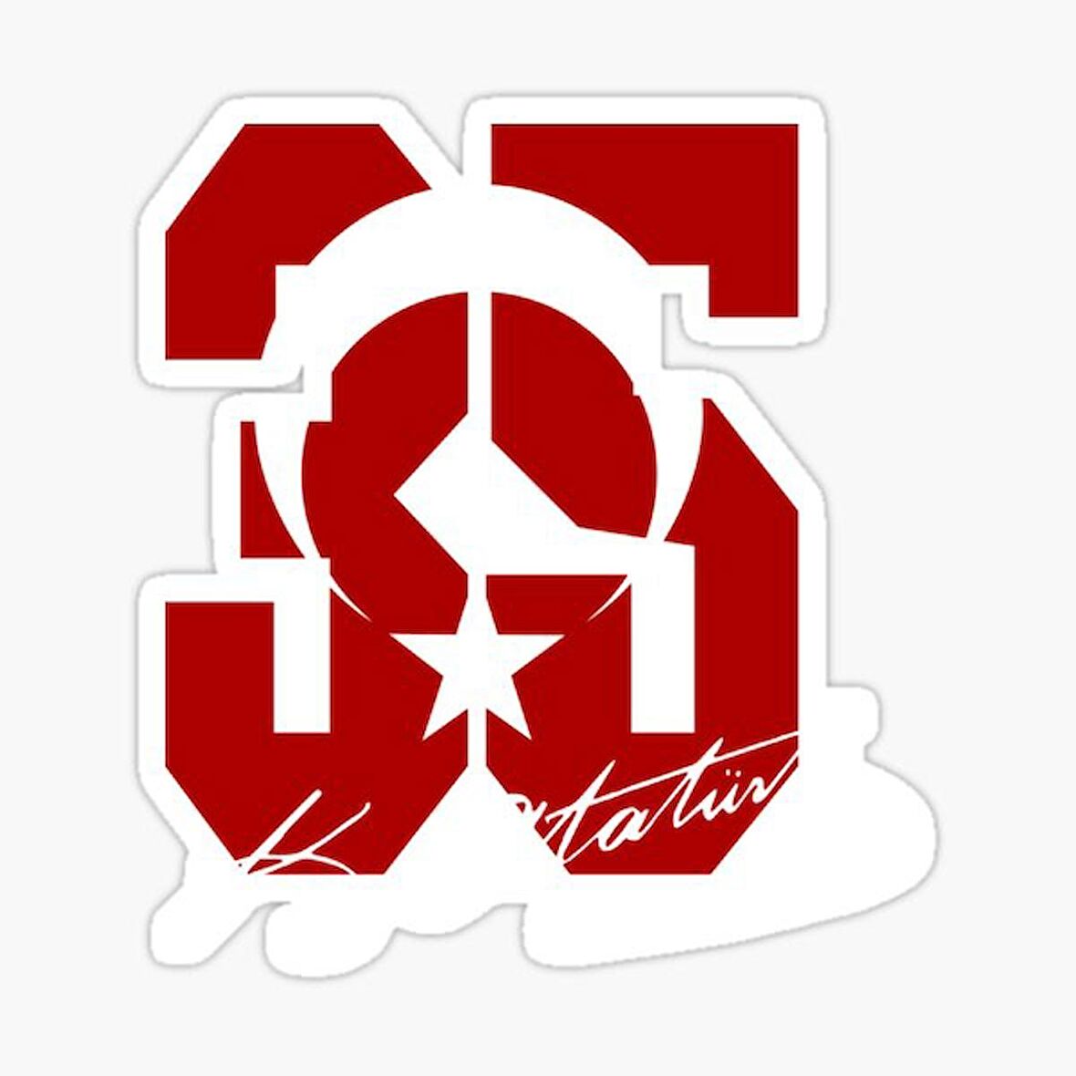 35 İzmir ve Atatürk imza Sticker Yapıştırması