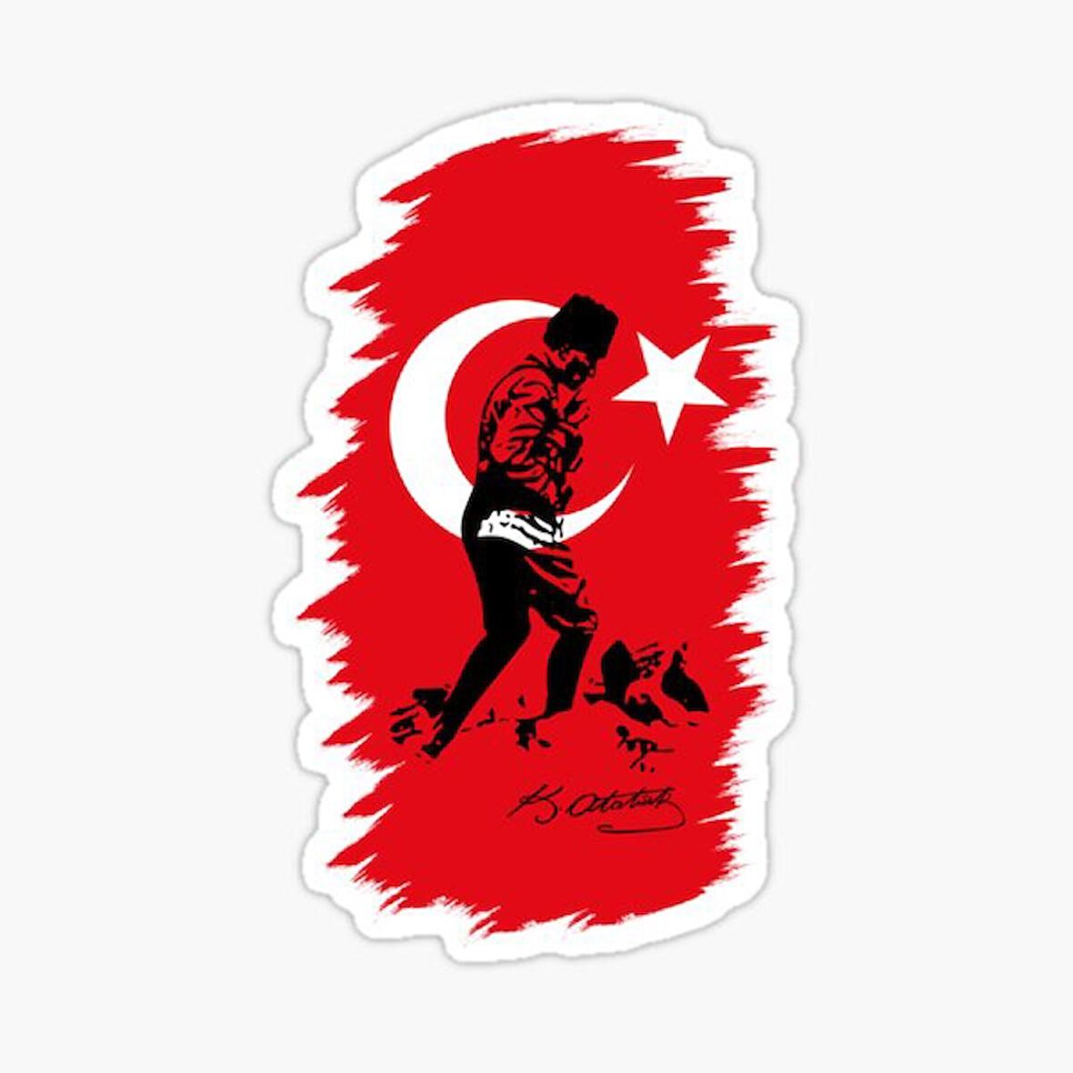 Atatürk Sticker Yapıştırma 17 CM