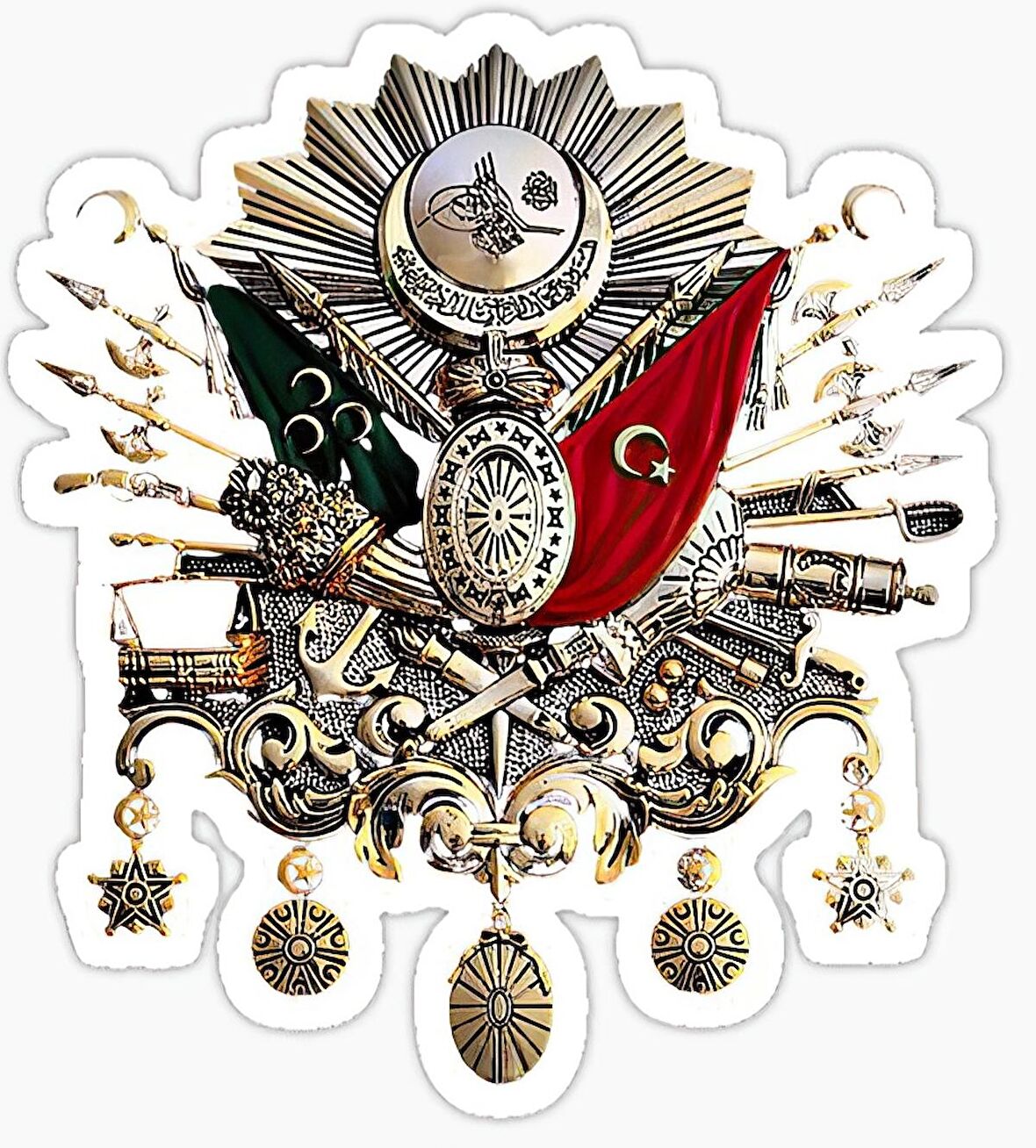 Osmanlı Tuğrası Osmanlı Sticker Yapıştırması 18 cm