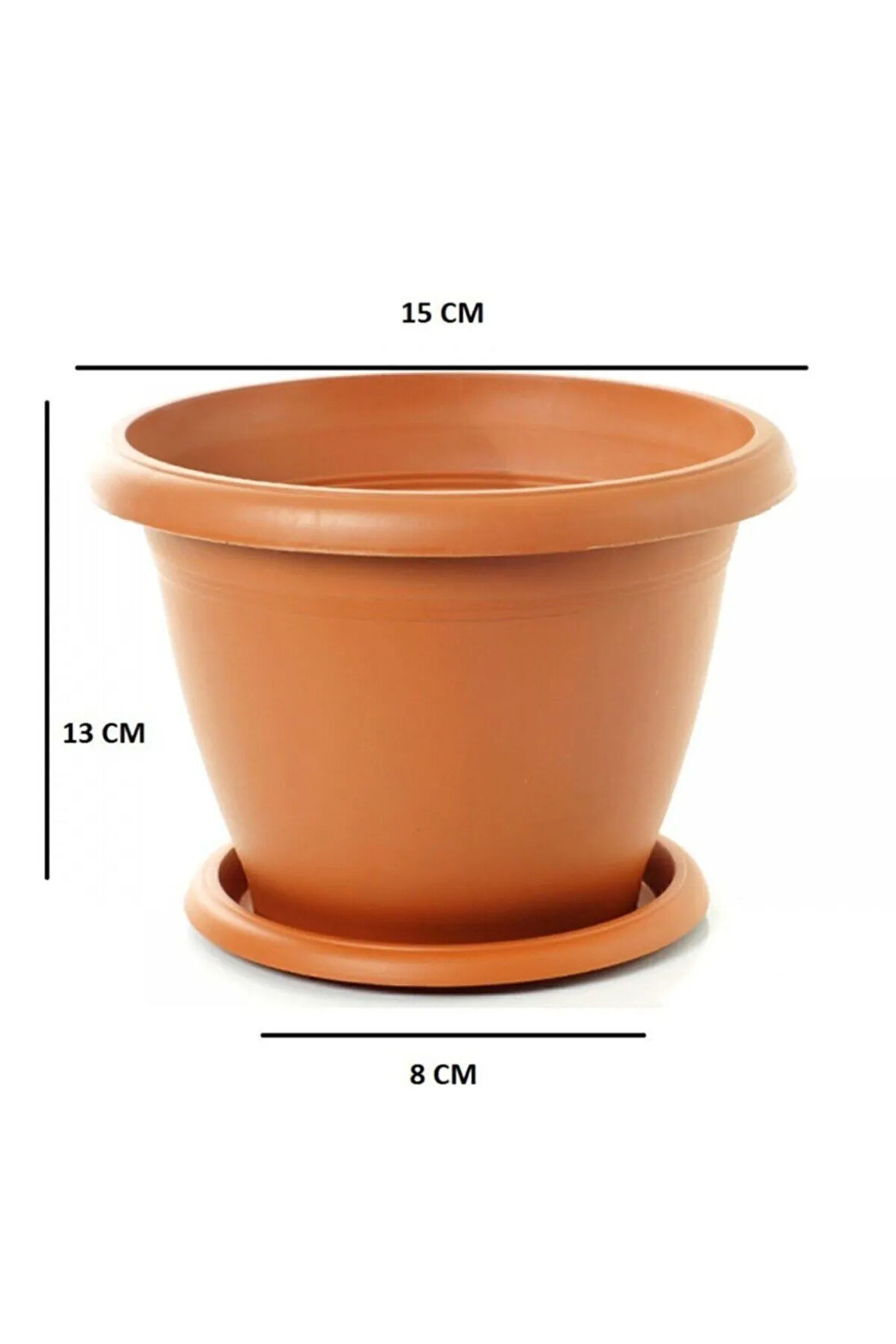 3 Adet 13 Cm Çiçek Saksısı Ve Saksı Altlığı Saksı
