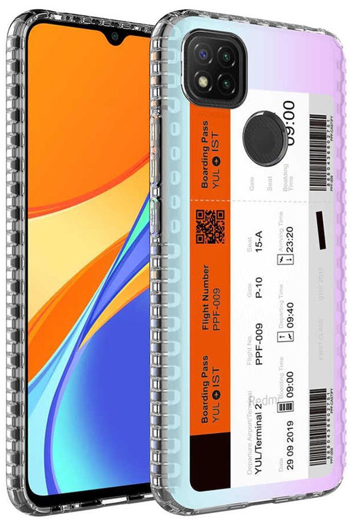 Redmi 9C Kılıf Airbag Kenarlı Renkli Desenli Elegans Silikon