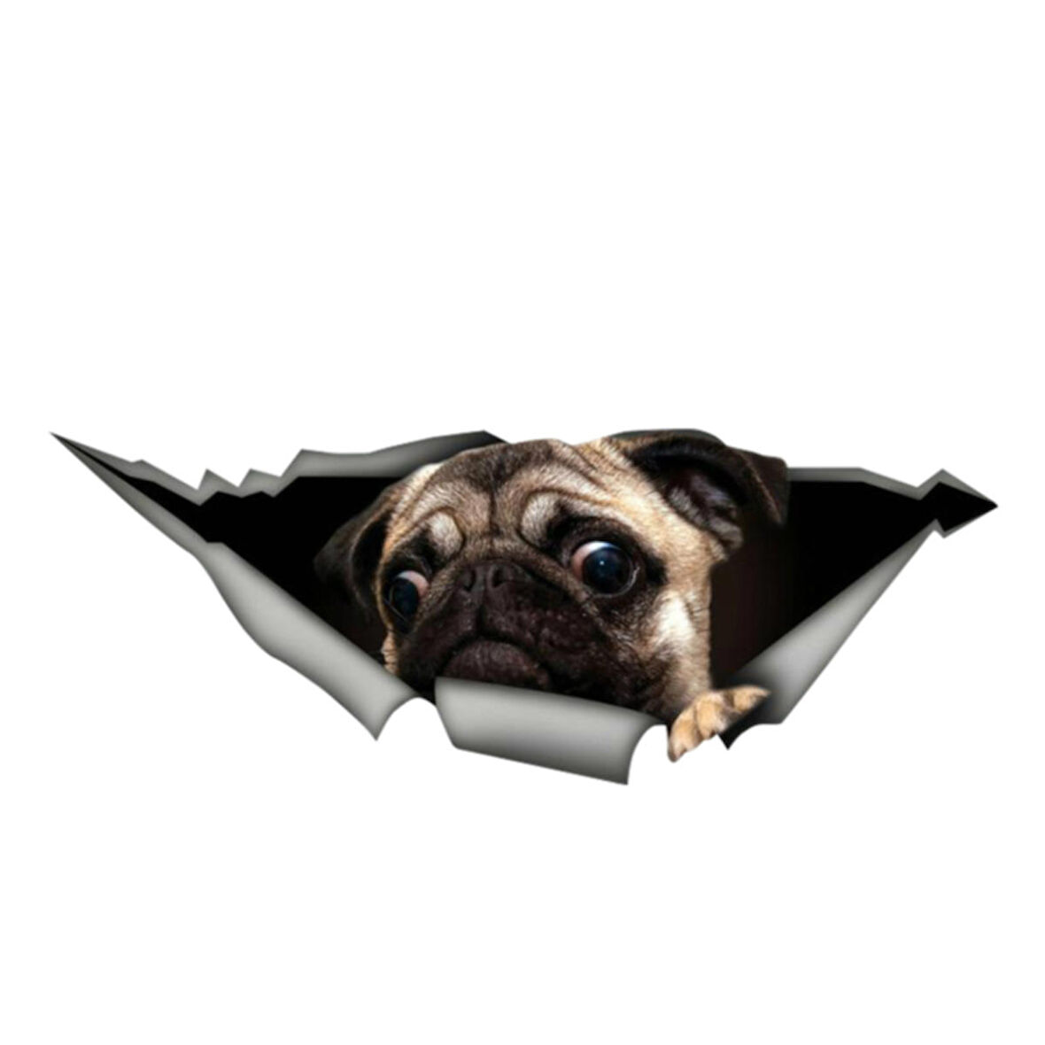 Pug Pet komik araba Sticker kişiselleştirilmiş