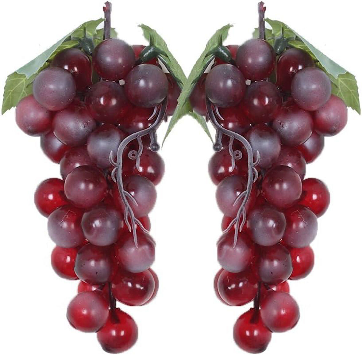 2li Set Yapay Meyve Kırmızı Üzüm Süs Dekoratif Meyve 15CM