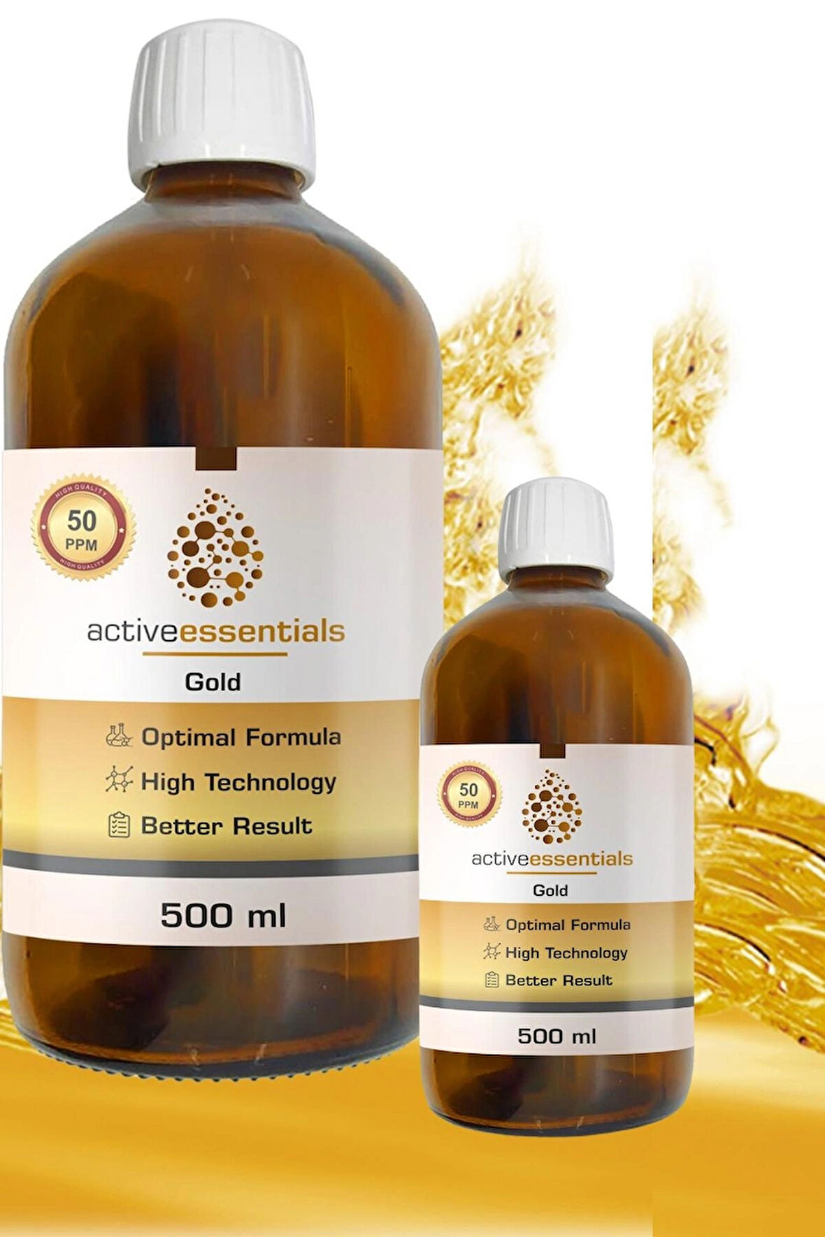 ACTİVE ESSENTİALS Kolloidal Altın Suyu 50 Ppm *2 Ade