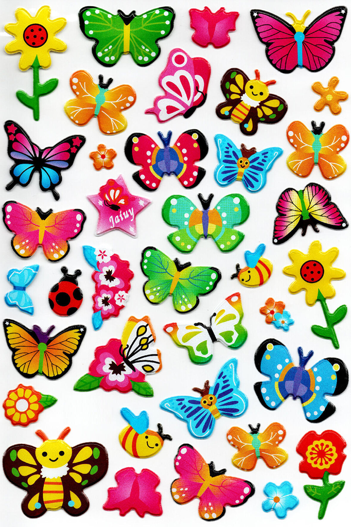 Sticker Kabartmalı A4 boyutunda Stiker Defter, planlayıcı etiket, -(Lim210) - Bahar Çiçekler