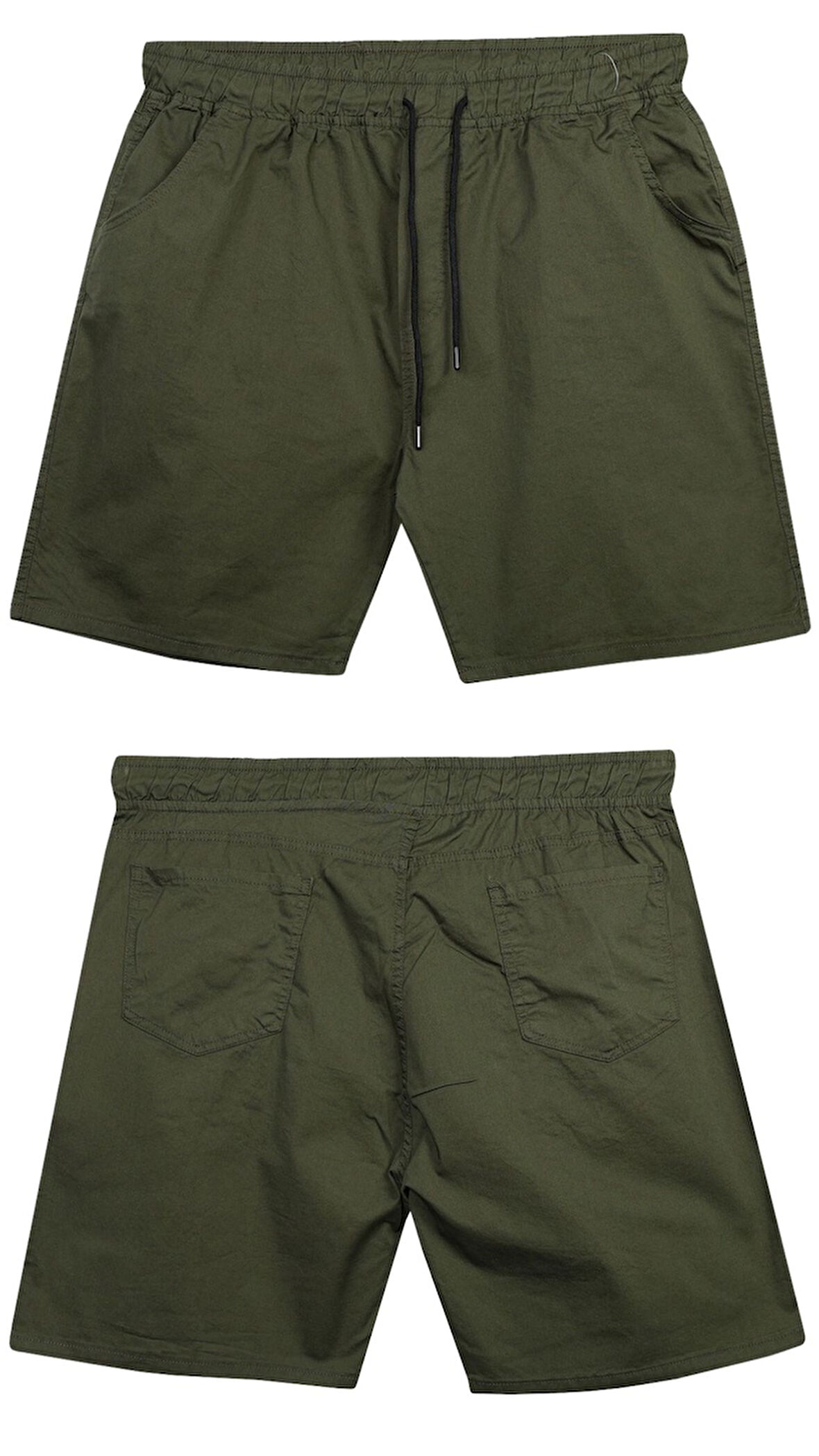 Likralı Büyük Beden 120 - 157 Kilo Arası İçin Uygun Bedenli Erkek Bağcıklı Gabardin Şort