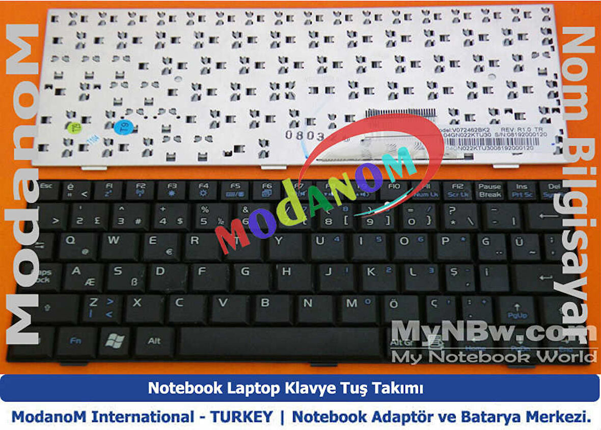 Asus eee pc 4g Klavye Türkçe Siyah