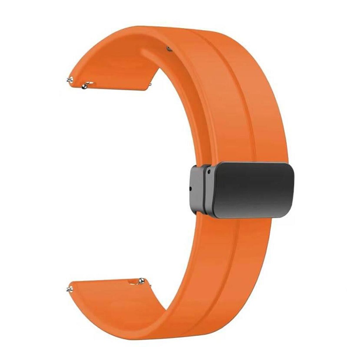Oppo Watch 46mm 22mm Manyetik Klipsli Silikon Lüx Kordon + Metal Kordon Dönüştürücü
