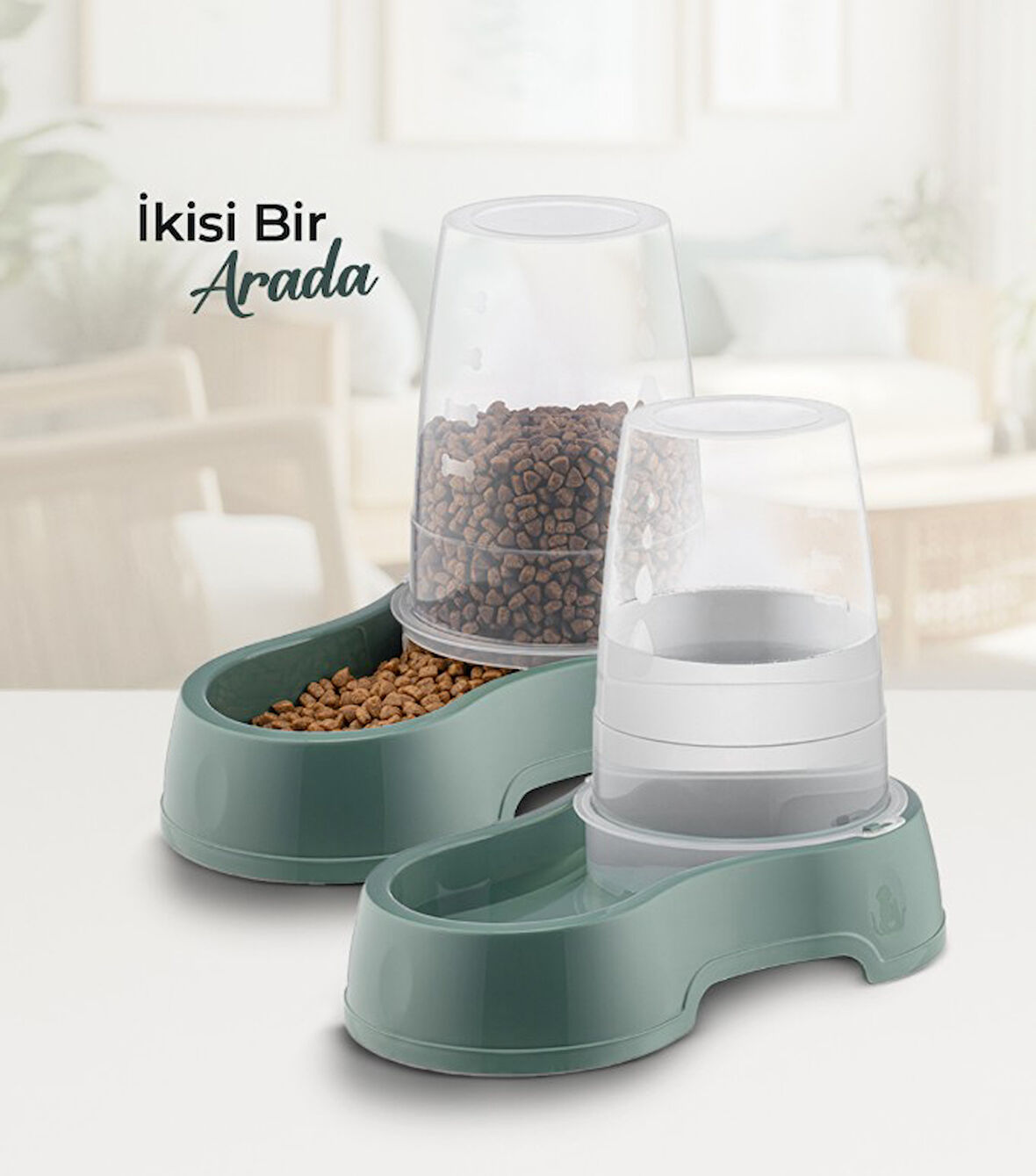 pet hazneli mama ve su kabı 1,5 lt..kedi köpek mama ve su kabı mama tabağı 2 li