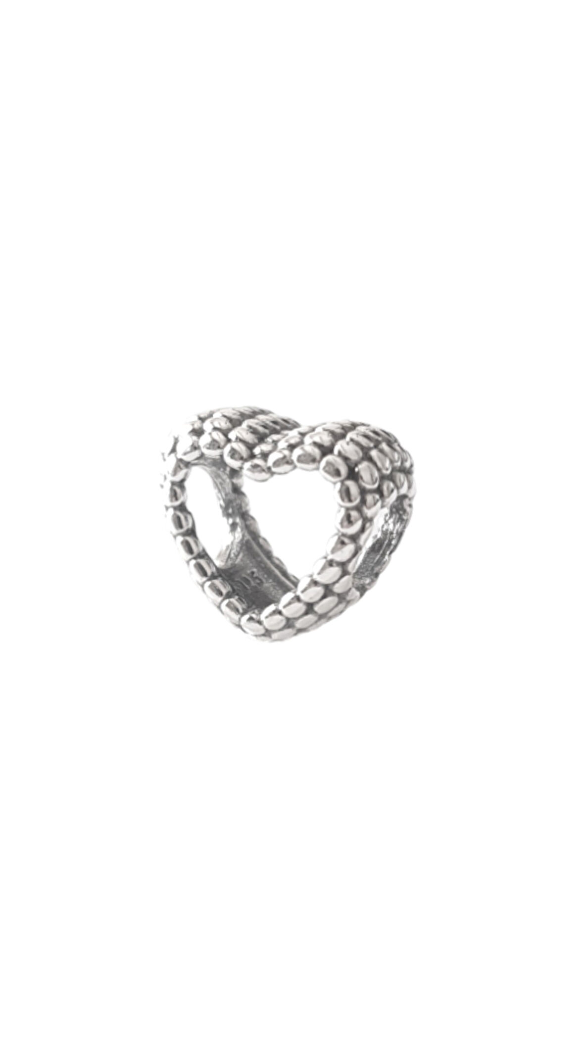 Boncuklu Kalp Charm | 925 Ayar Gümüş