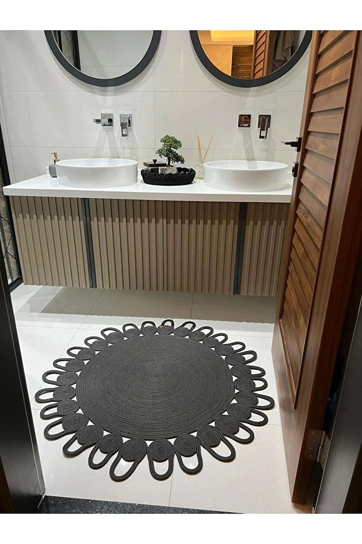 BHR Creative Jüt İp Gözyaşı Modeli Salon Banyo Koridor Kapı Önü Halı Kilim Paspas