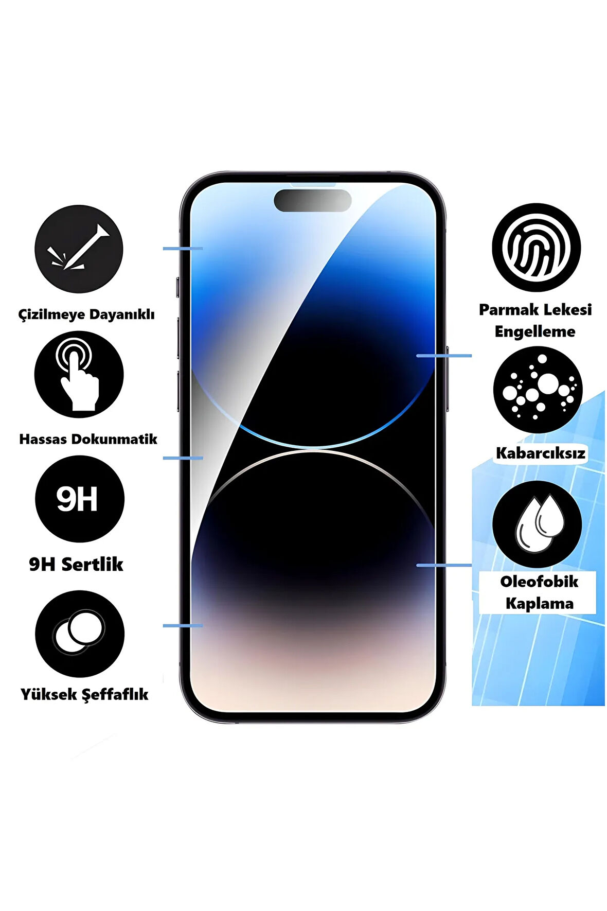 iPhone 14 Pro Darbeye Dayanıklı Şeffaf Nano Ekran Koruyucu Kırılmaz Cam - İnce ve Esnek
