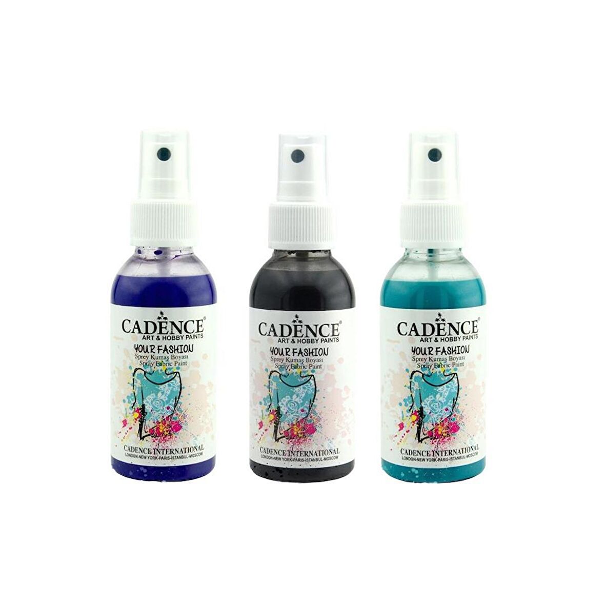 CADENCE SPREY KUMAŞ BOYASI 100ML 3LÜ SET