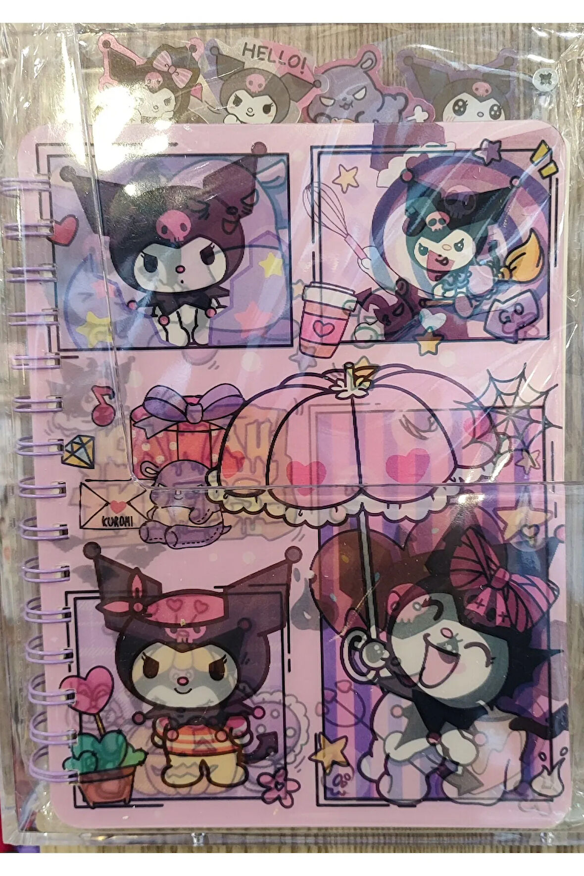 Kuromi Hologram sert kapak spiralli çok amaçlı defter ( 22cm * 15 cm )