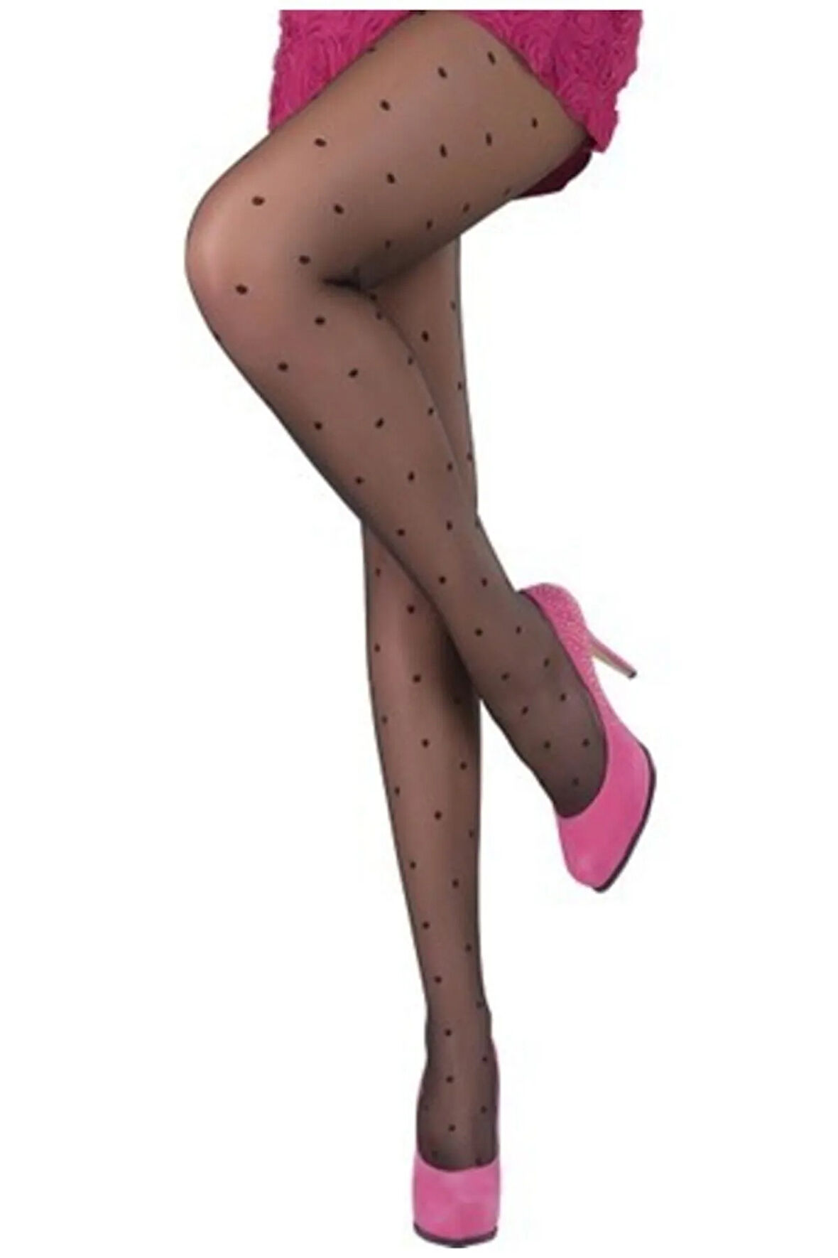 Parla Kadın Desenli Siyah Kilotlu Çorap