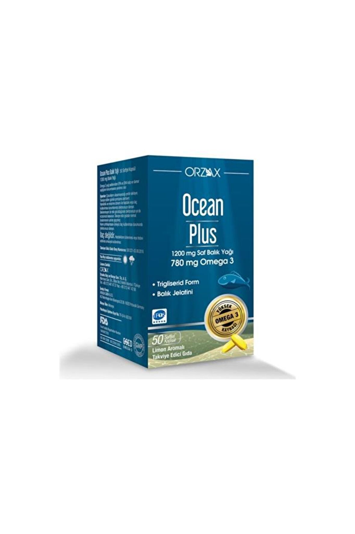 Ocean Plus 1200 Mg Balık Yağı 50 Kapsül Limon Aromalı