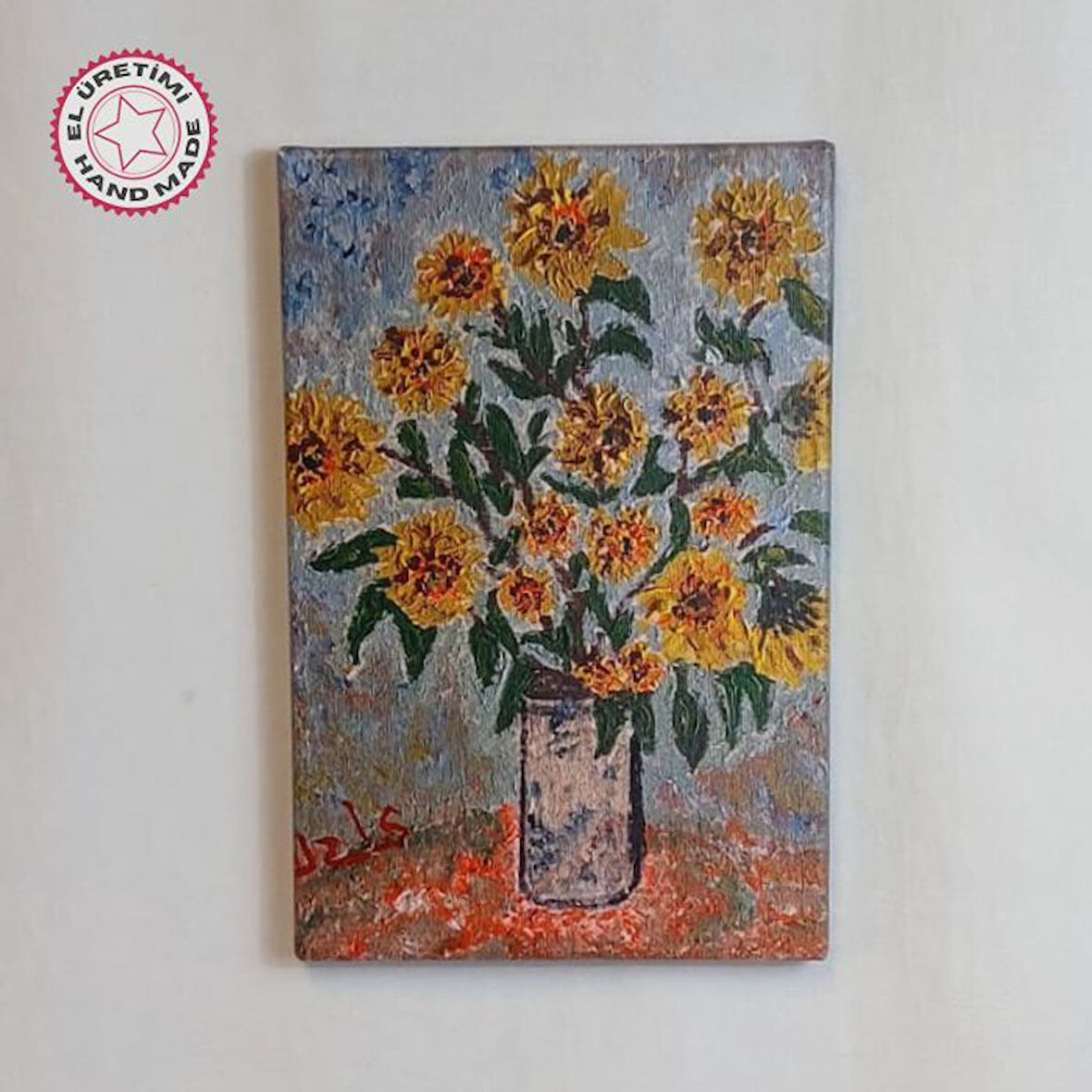 Uretti-Kıymet7393 5905 El Yapımı Ayçiçekler Temalı Kanvas Tablo