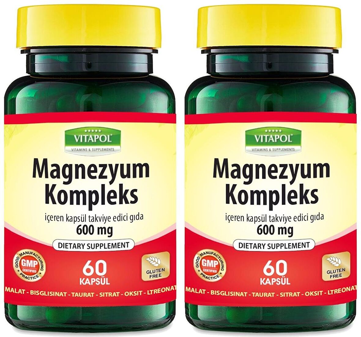 Trunature Magnesium Complex 2x60 Kapsül Magnezyum Kompleks Malat Bisglisinat Taurat Sitrat Oksit L-Treonat