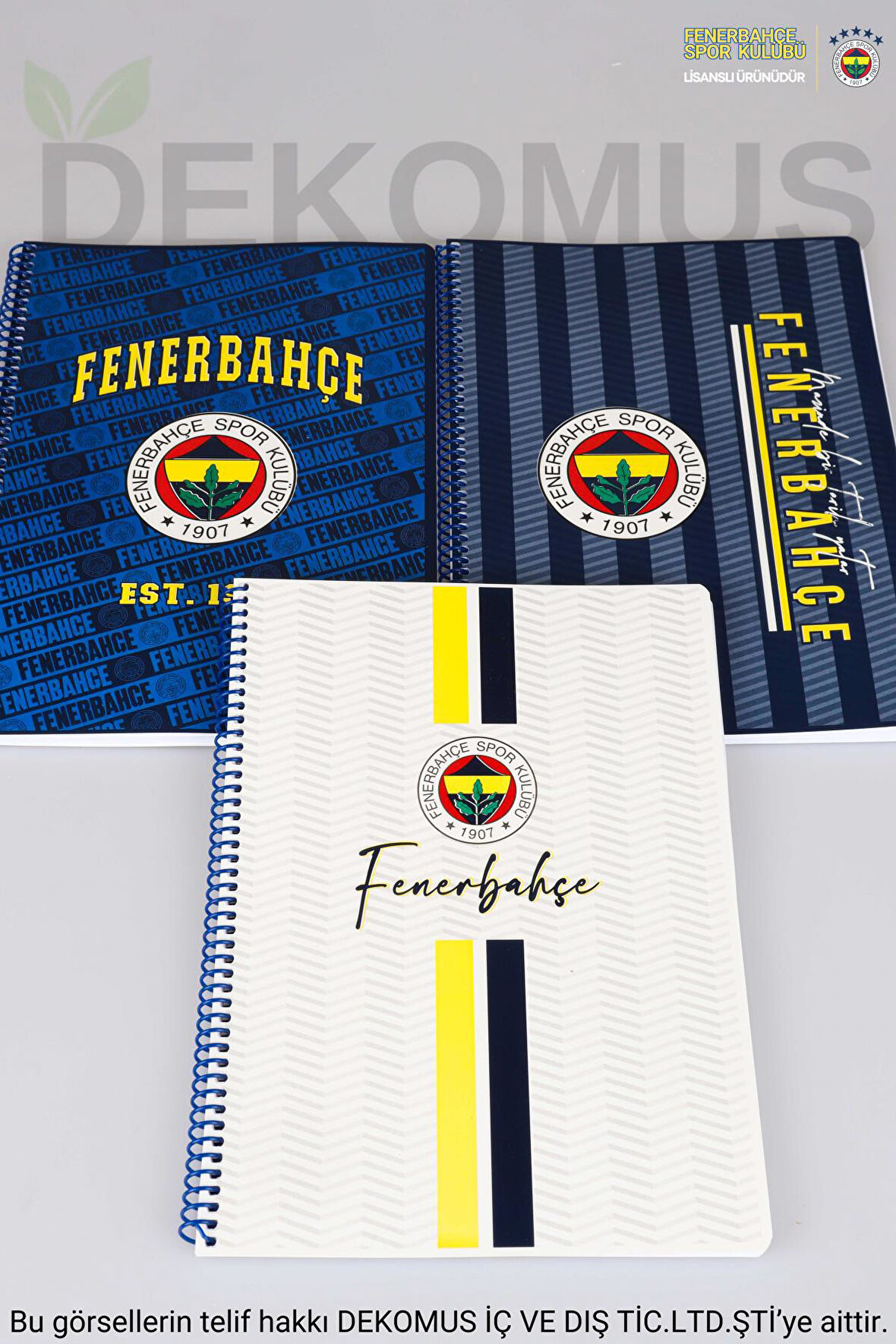 LİSANSLI FENERBAHÇE"TEKLİ" SPIRALLI ÇİZGİLİ A4 KARTON KAPAK 72 YAPRAK DEFTER 