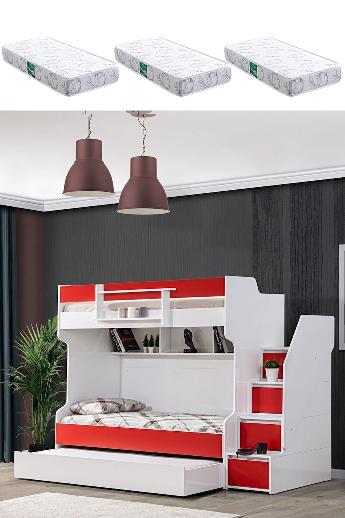 Ranza, Cesur Yavrulu Ranza - Kırmızı 3 Adet Comfort Yatak