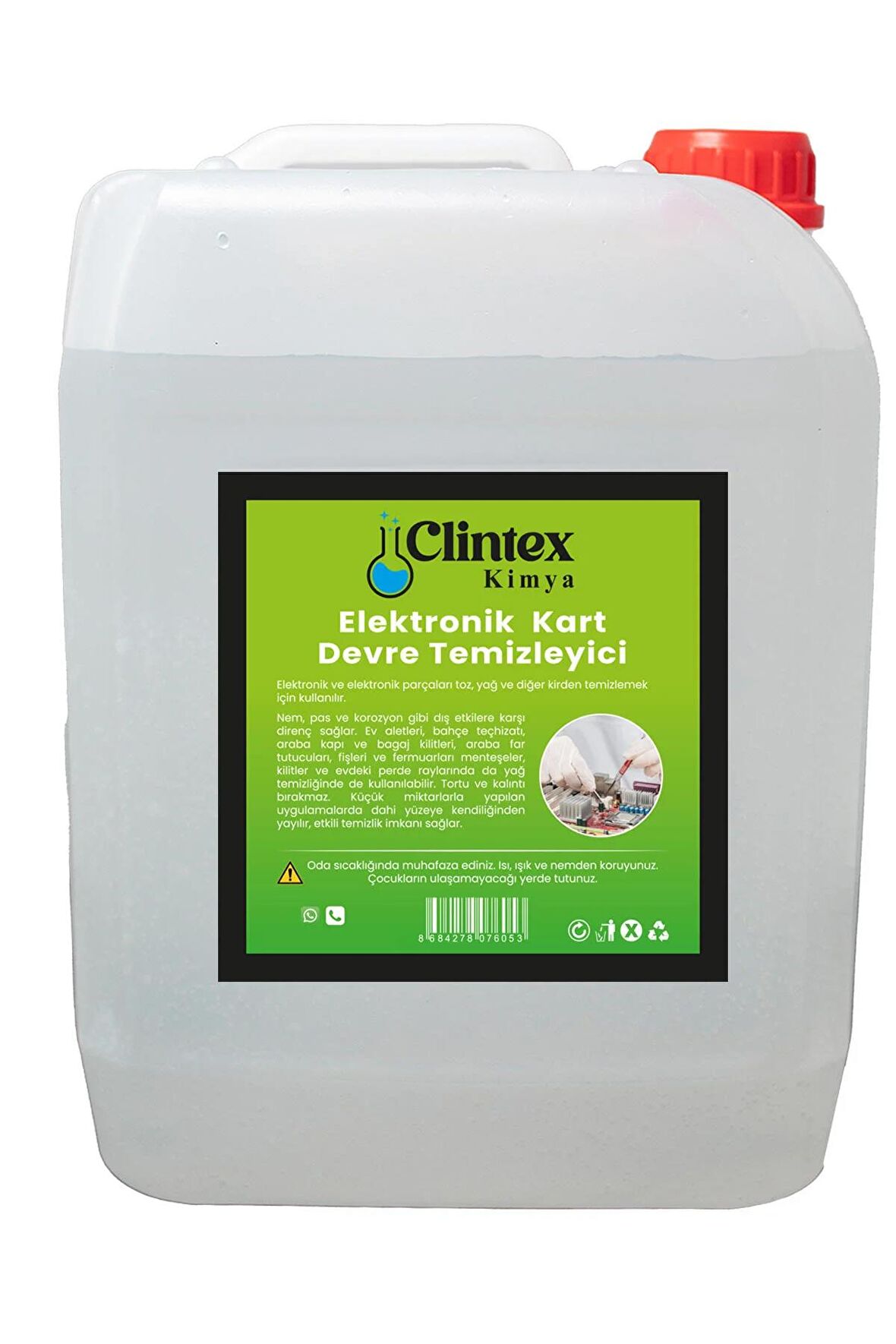 Clintex Kimya Elektronik Devre Kart Temizleyici Yağsız 5 Lt