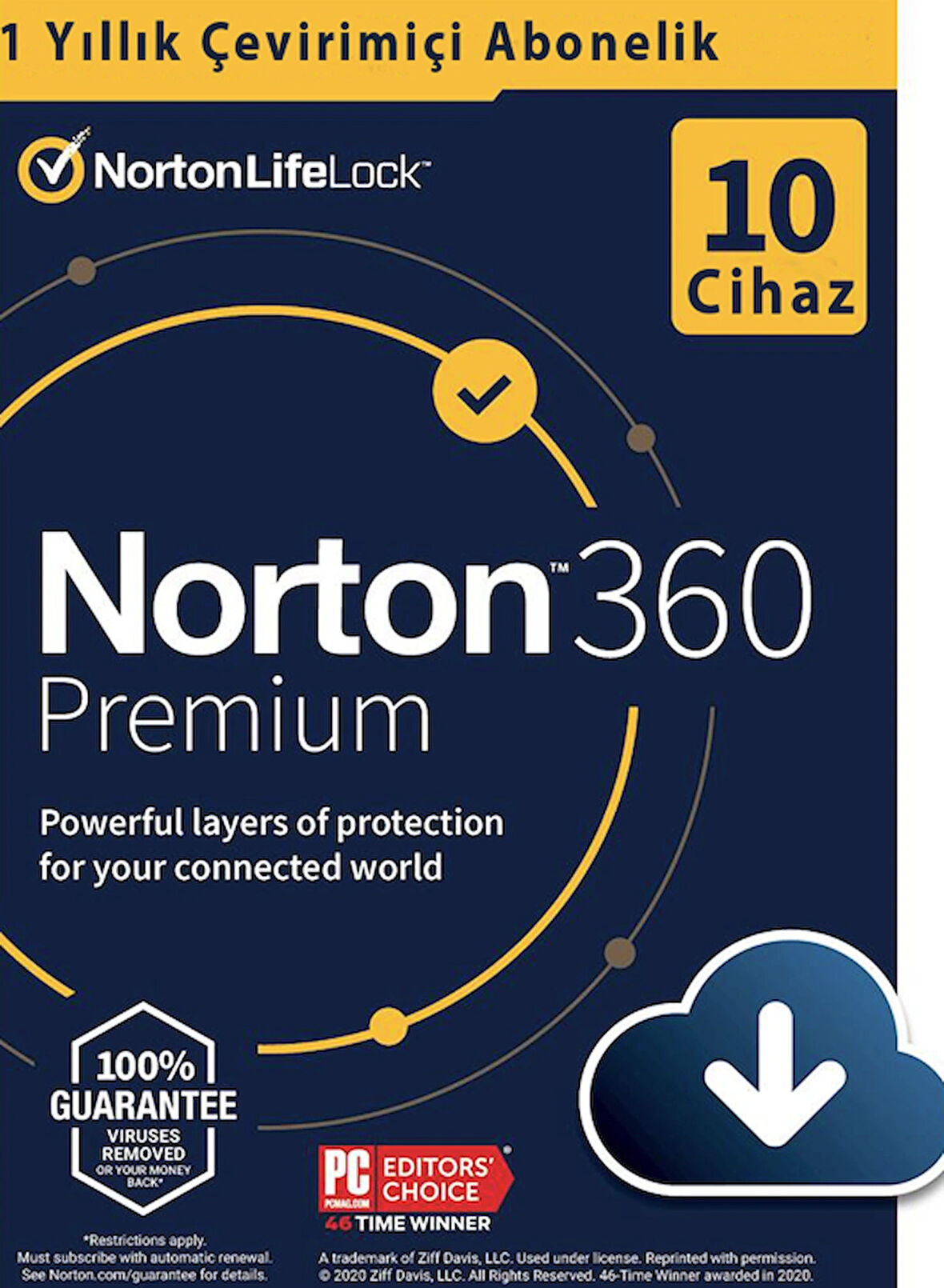 Norton 360 Premium 10 Cihaz / 1 Yıl Dijital Lisans + 75 GB Bulut Yedek