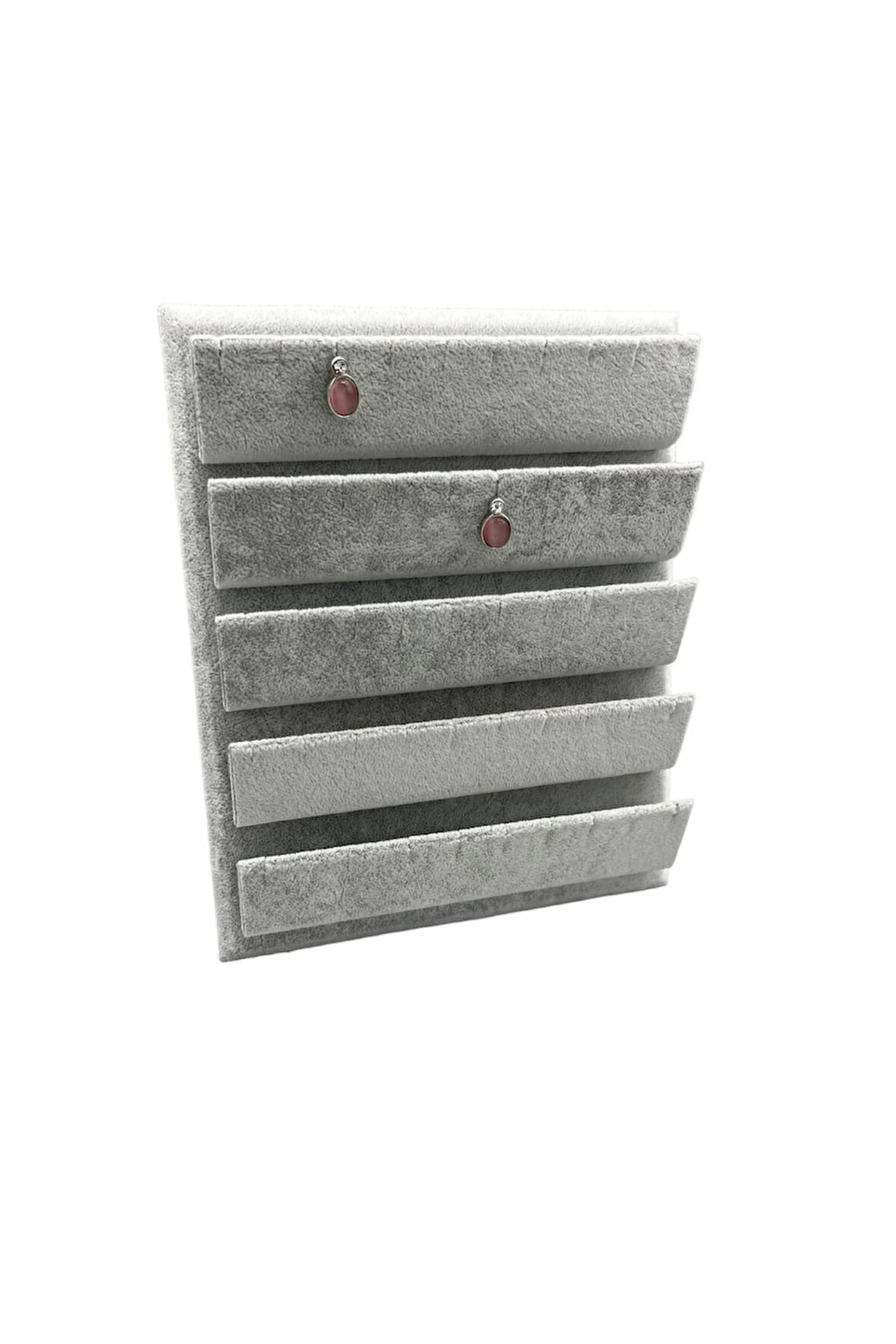 Yerli Üretim Süet Kumaş 20/16 Cm Gri Renk Ayaklı Küpe Standı