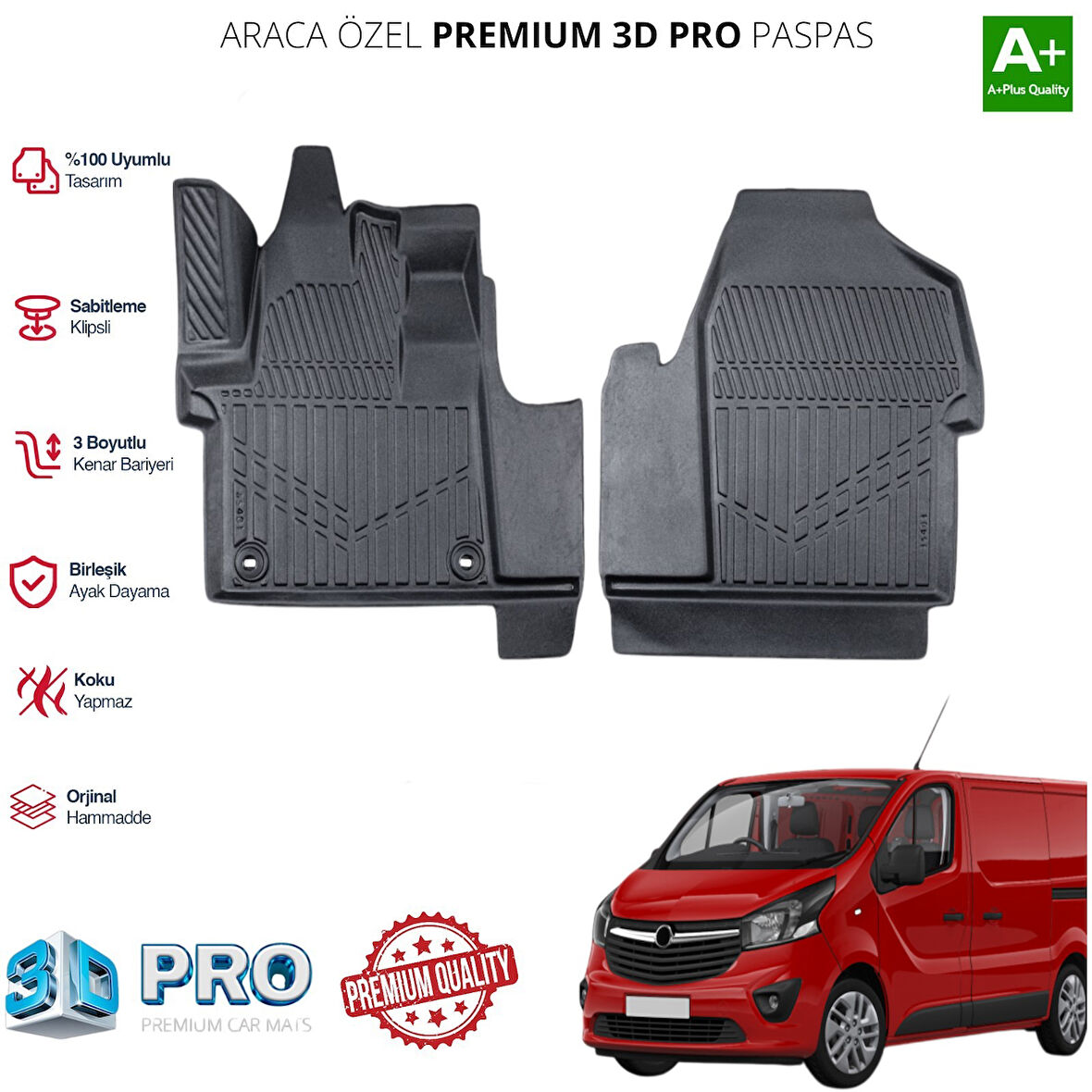 VİVARO PANELVAN ARACA ÖZEL 3D PASPAS 2019 2020 2021 2022 2023 2024