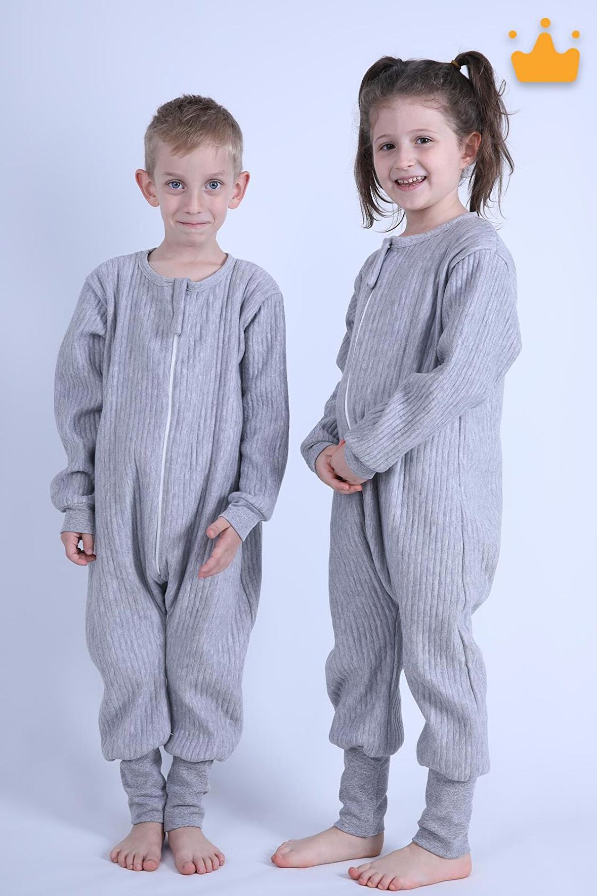 Begisa 2-8 Yaş 1.5 Tog Kapitone Çocuk Uyku Tulumu Unisex Baharlık Uzun Kollu Uyku Tulumu