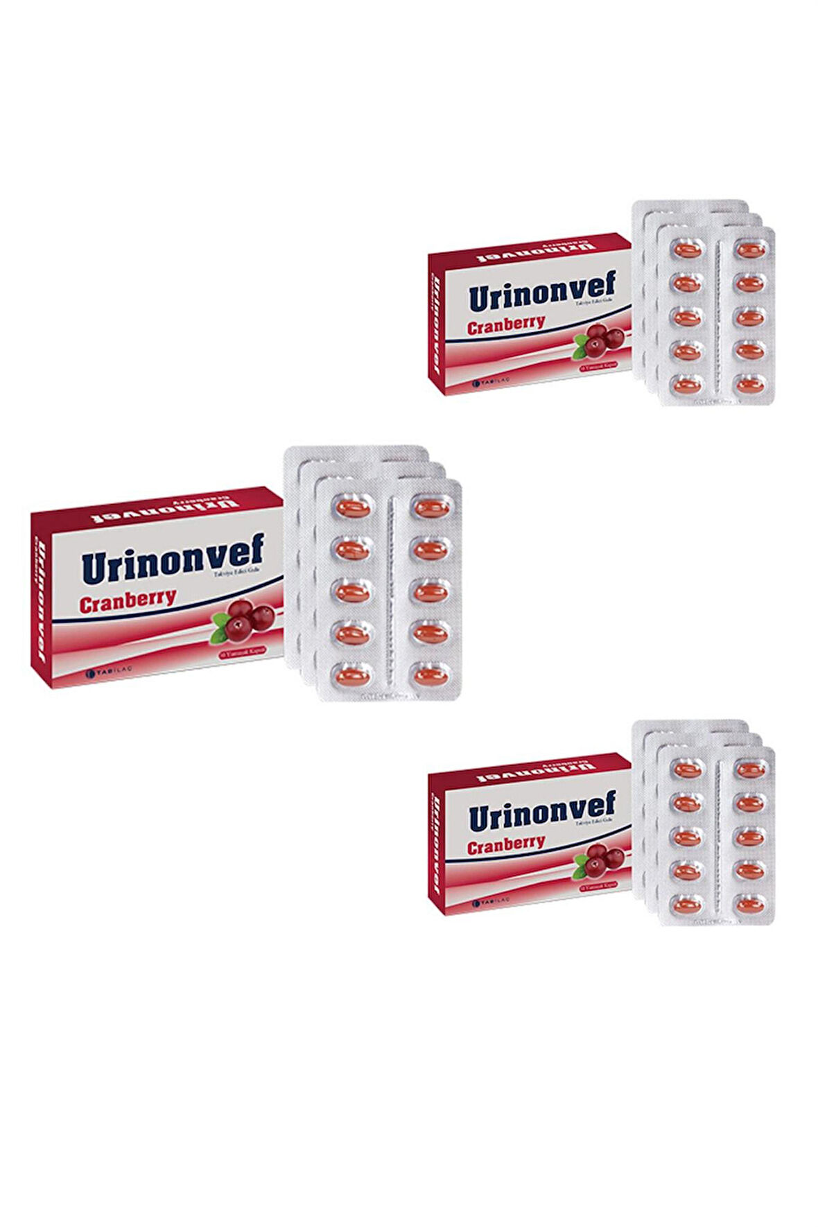 Urinonvef Cranberry 30 Yumuşak Kapsül 3 Adet
