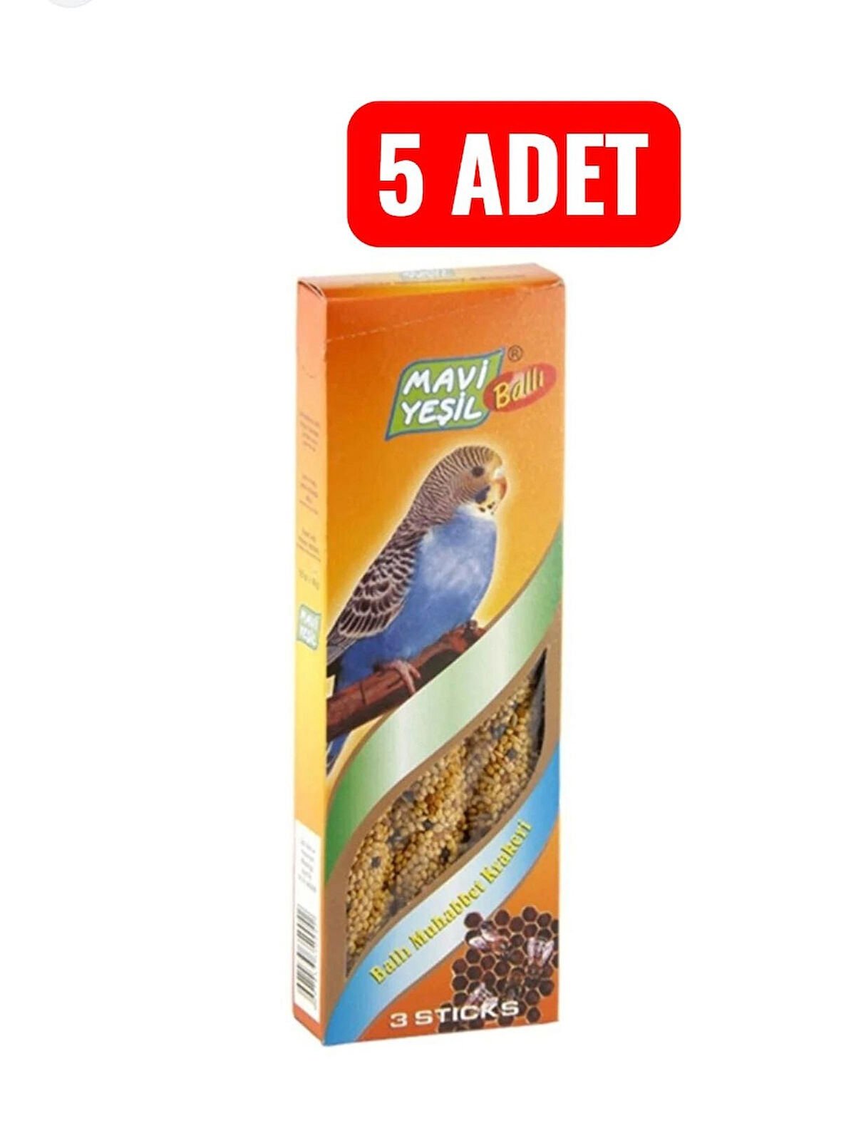 MAVİ YEŞİL MUHABBET KUŞ KRAKERİ BALLI 5 'Lİ PAKET