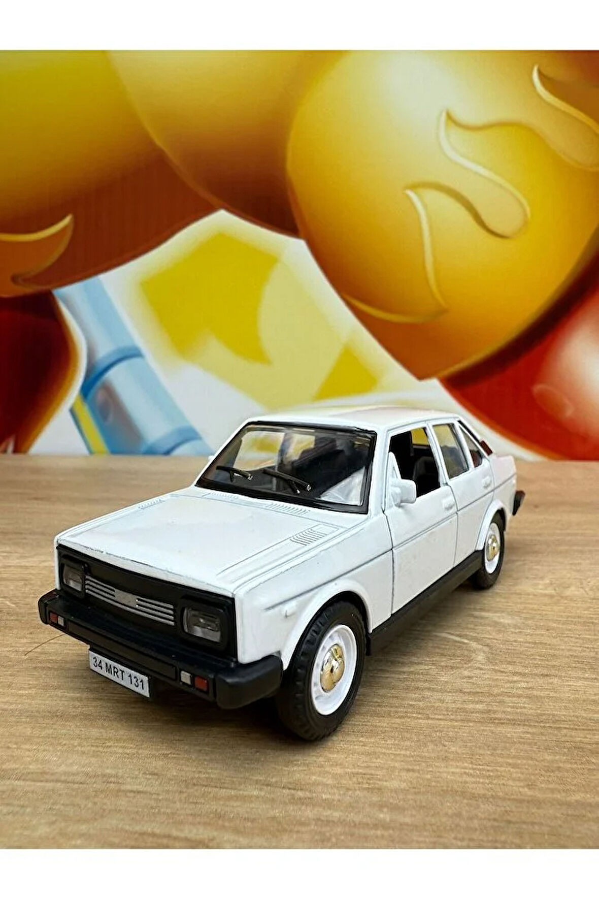 Fiat Tofaş Murat 131 Koleksiyon Metal Araba 12cm Nostaljik Araba Beyaz Murat 131 Diecast Araba