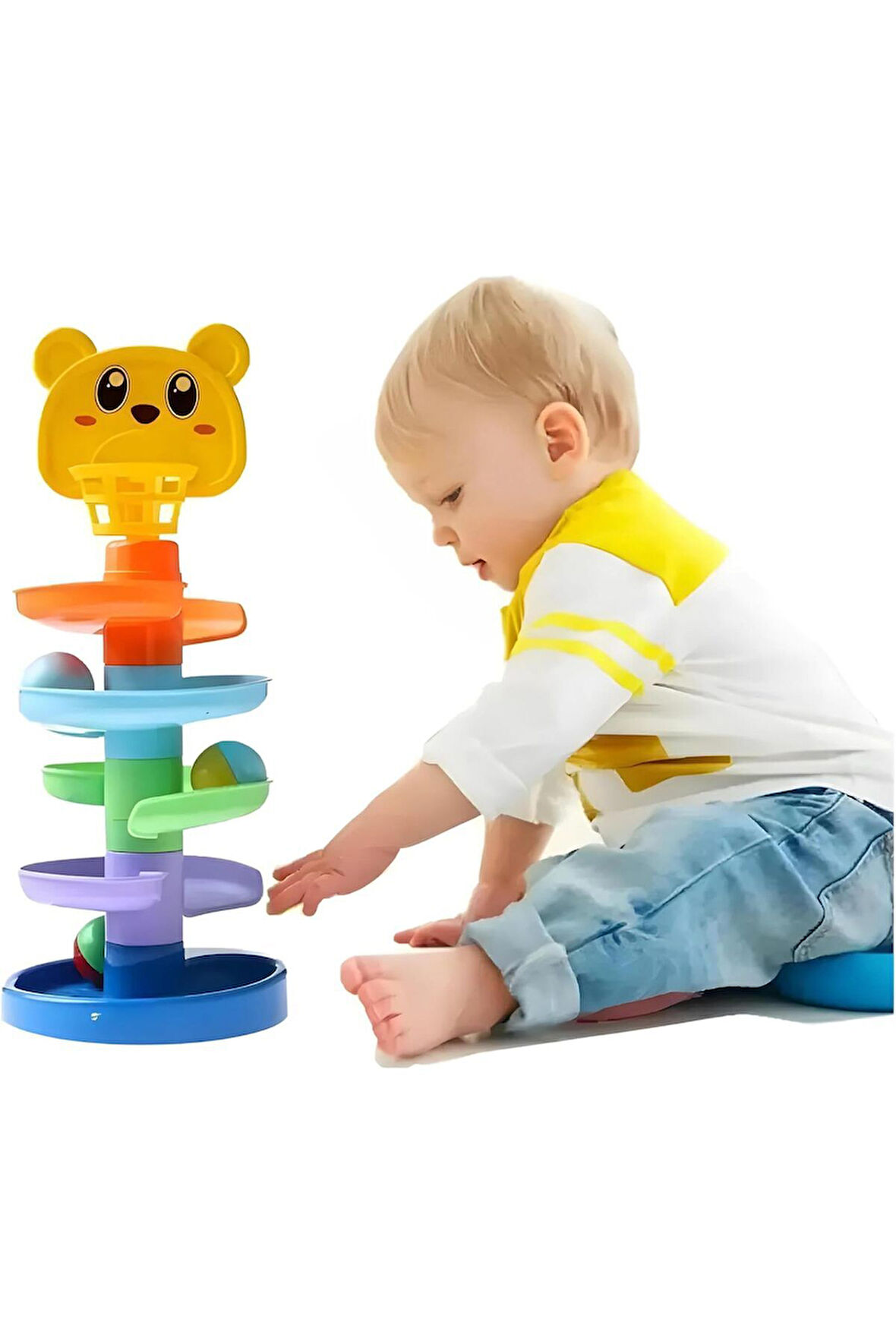 Oyuncak Gökkuşağı Kule Oyunu 0-3 Yaş Yenidoğan Eğitici Öğretici Gelişim Oyuncakları Bebekler İçin