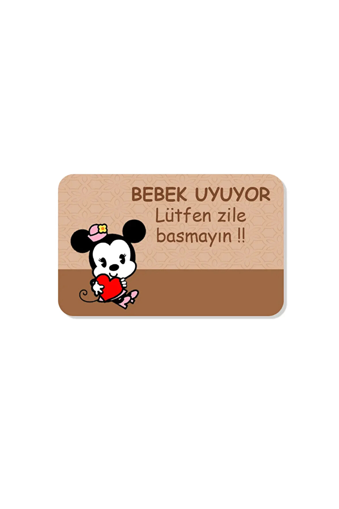 Bebek uyuyor yazılı Dekoratif Dış Kapı Önü ve Iç Mekan Paspası yıkanabilir
