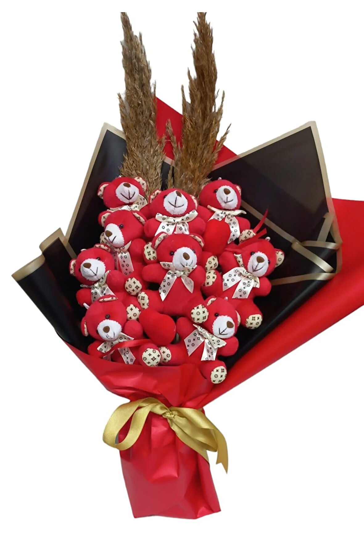 kırmızı ayıcık buketi